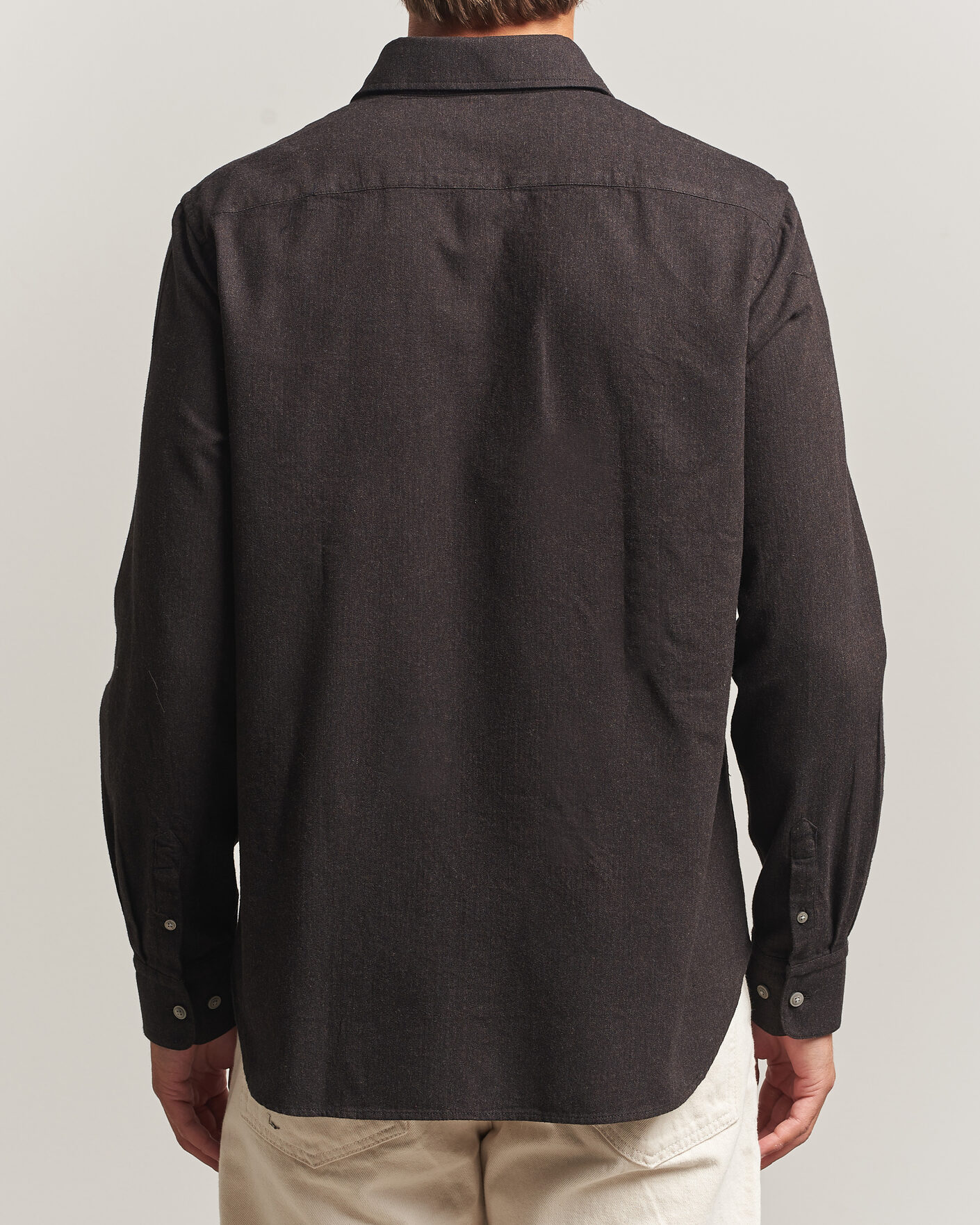 Hombres | Camisas | Tiger of Sweden | Bjorn Brushed Cotton Shirt Espresso