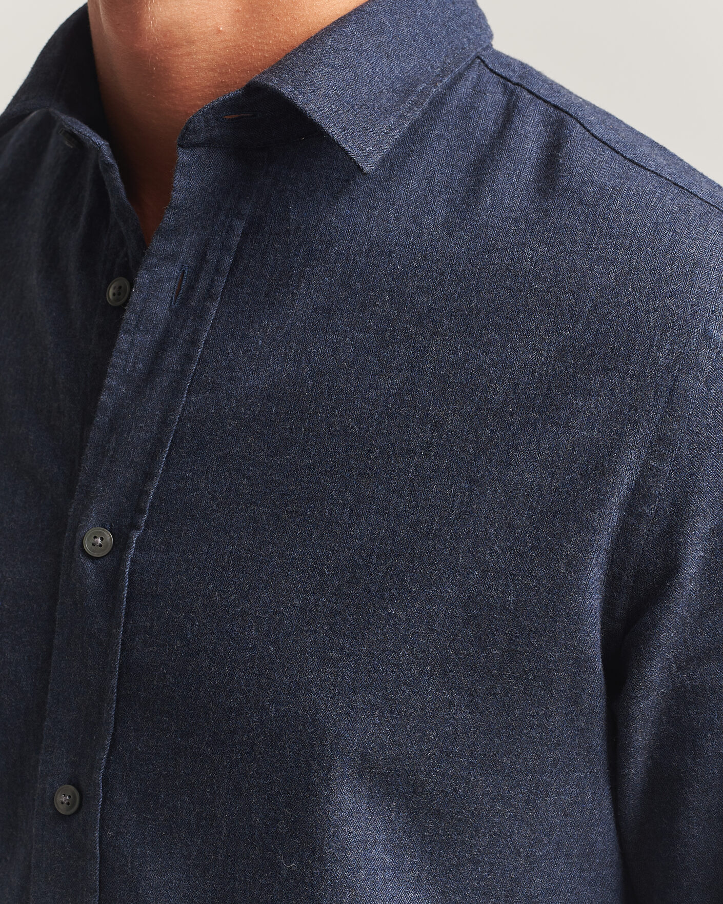 Hombres | Camisas | Tiger of Sweden | Bjorn Brushed Cotton Shirt Steel Blue