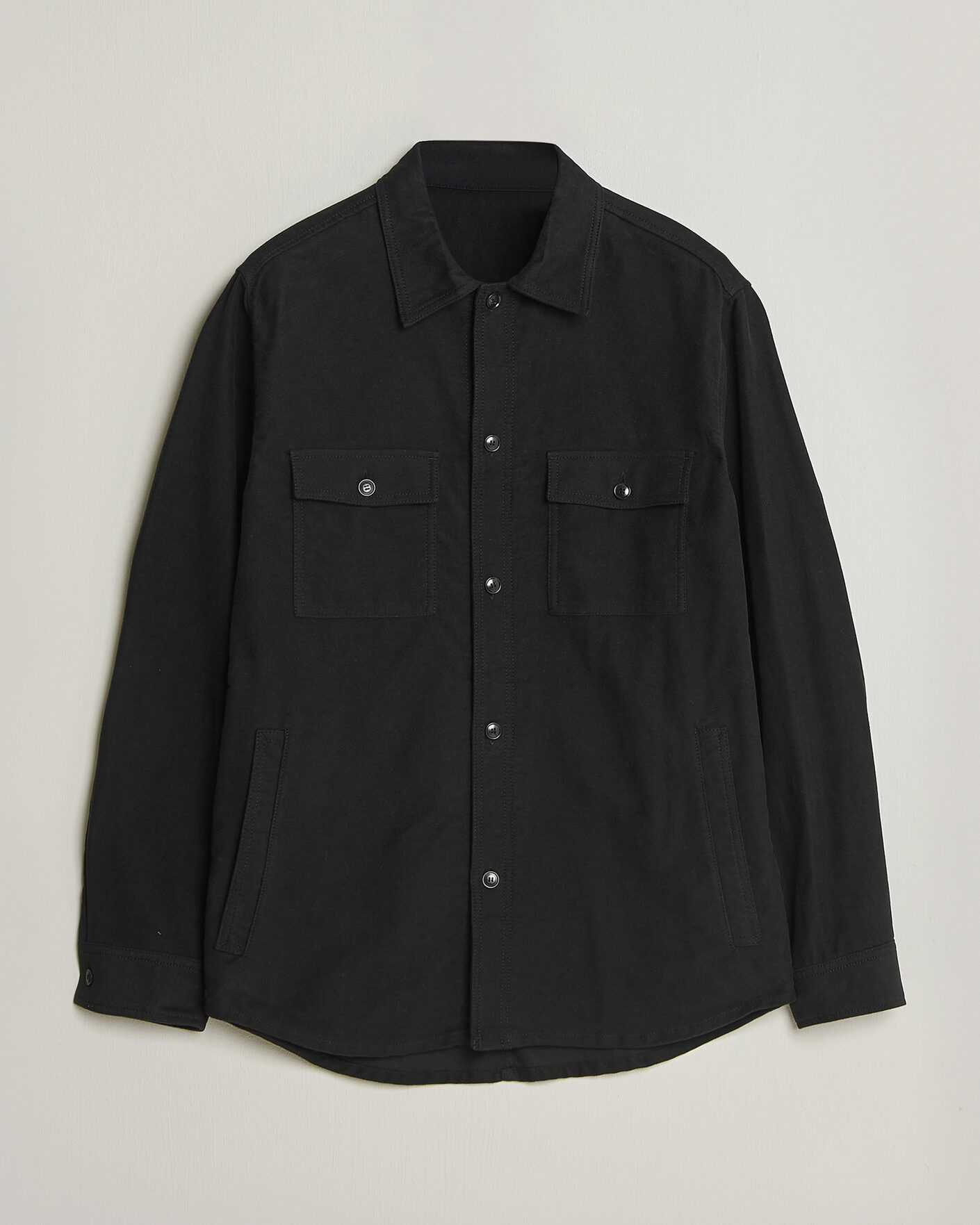 Hombres | Camisas | Tiger of Sweden | Bishop Cotton Overshirt Black