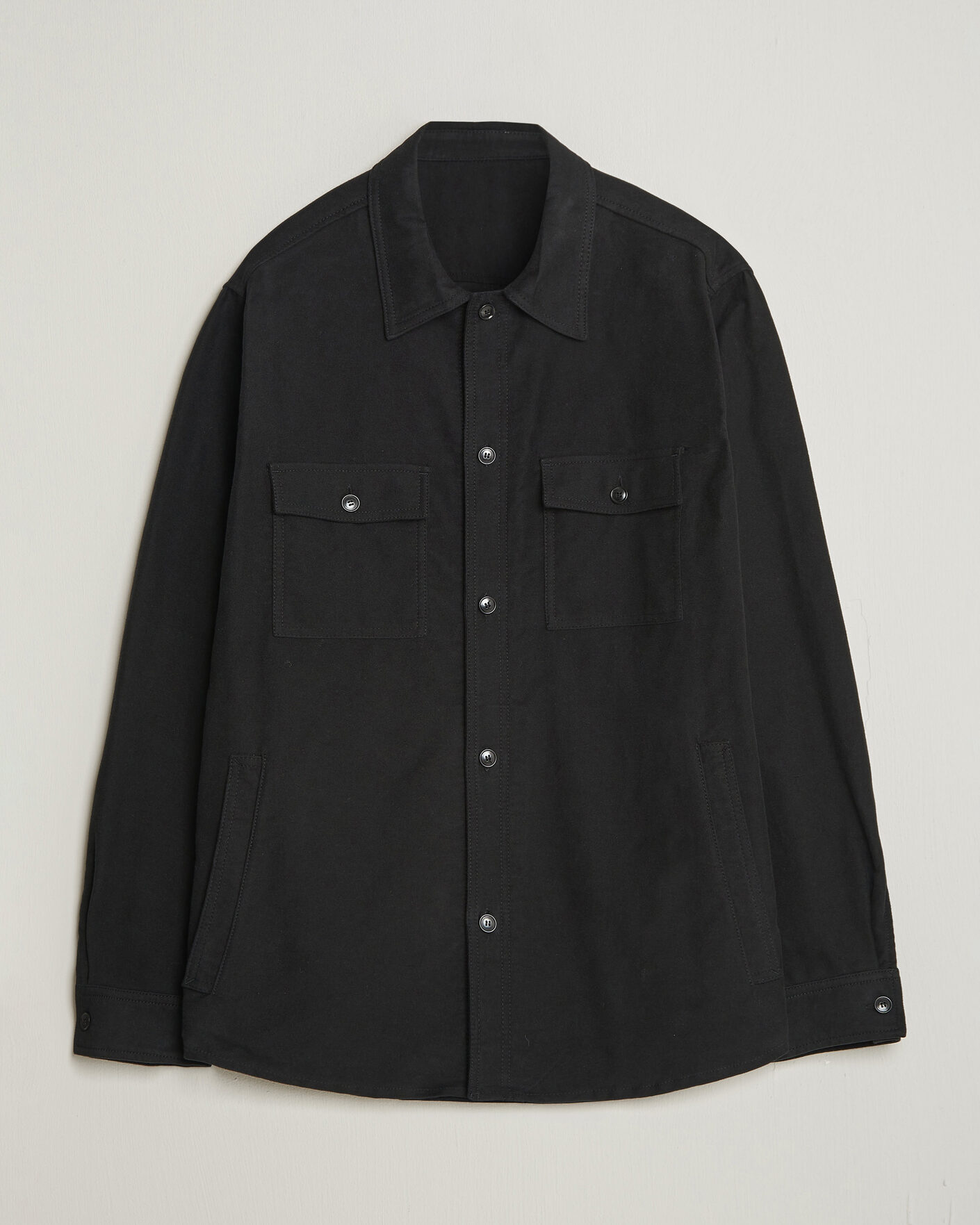 Hombres | Camisas | Tiger of Sweden | Bishop Cotton Overshirt Black