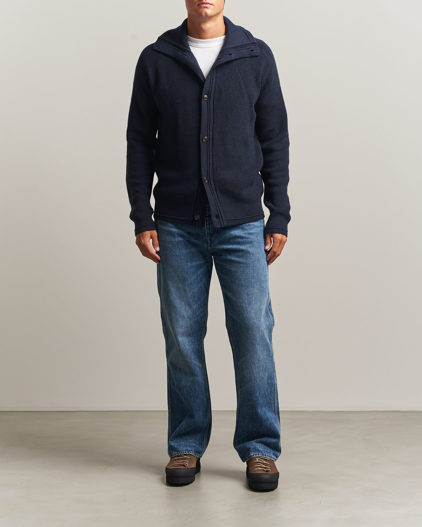 Hombres | Jerséis y prendas de punto | Tiger of Sweden | Leander Wool Knitted Cardigan Night Grape