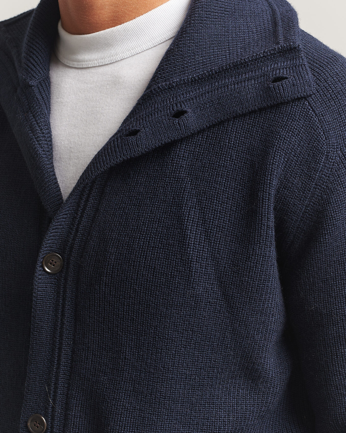 Hombres | Jerséis y prendas de punto | Tiger of Sweden | Leander Wool Knitted Cardigan Night Grape
