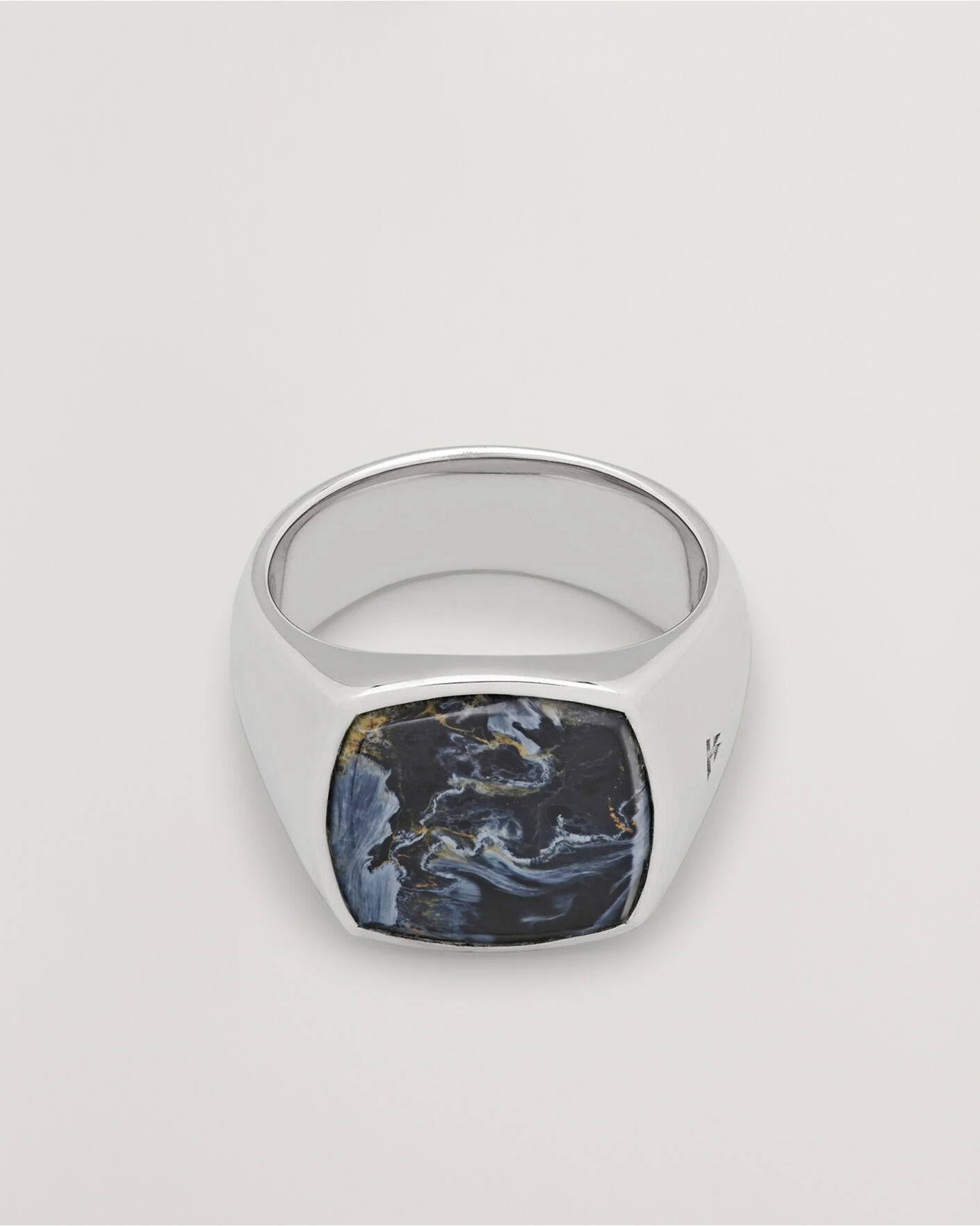 Hombres | Joyas | Tom Wood | Cushion Pietersite Ring Silver