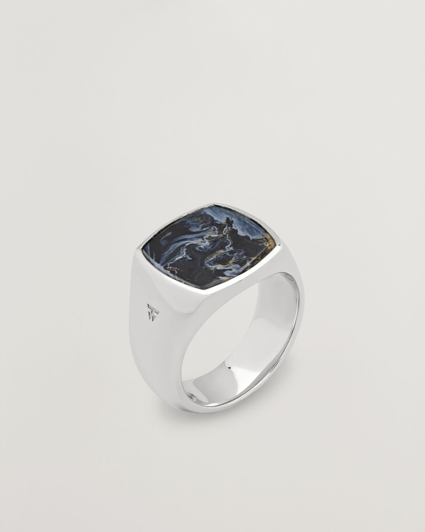 Hombres | Joyas | Tom Wood | Cushion Pietersite Ring Silver