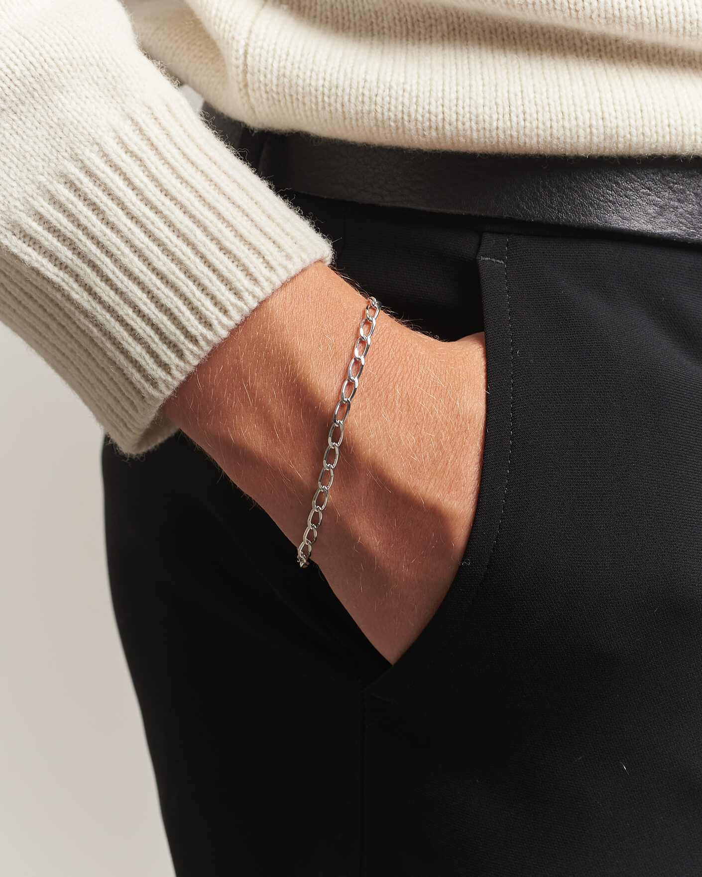 Hombres | Joyas | Tom Wood | Arlo Medium Bracelet Silver