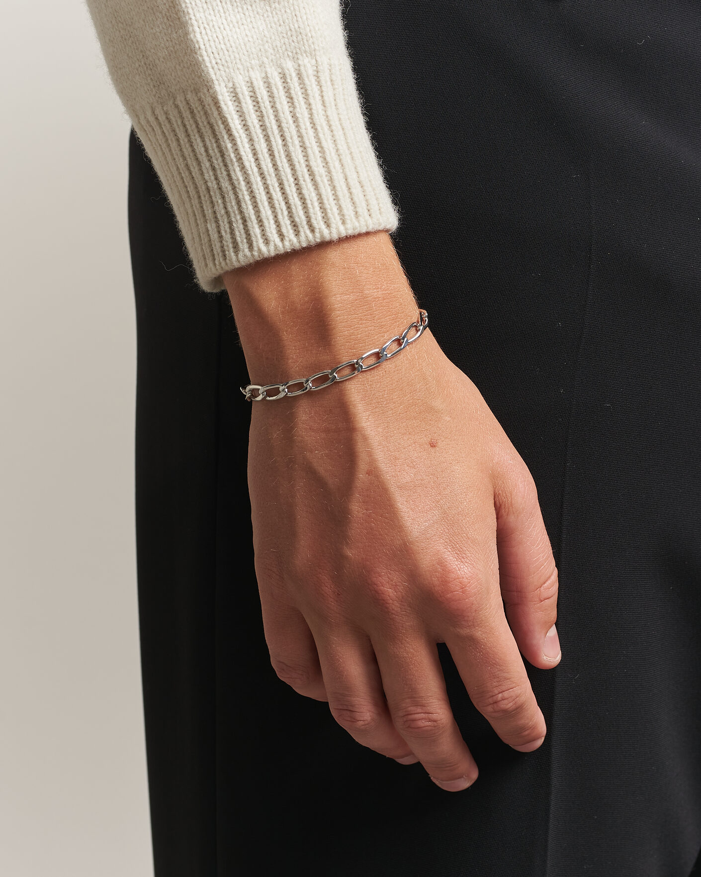 Hombres | Joyas | Tom Wood | Arlo Large Bracelet Silver