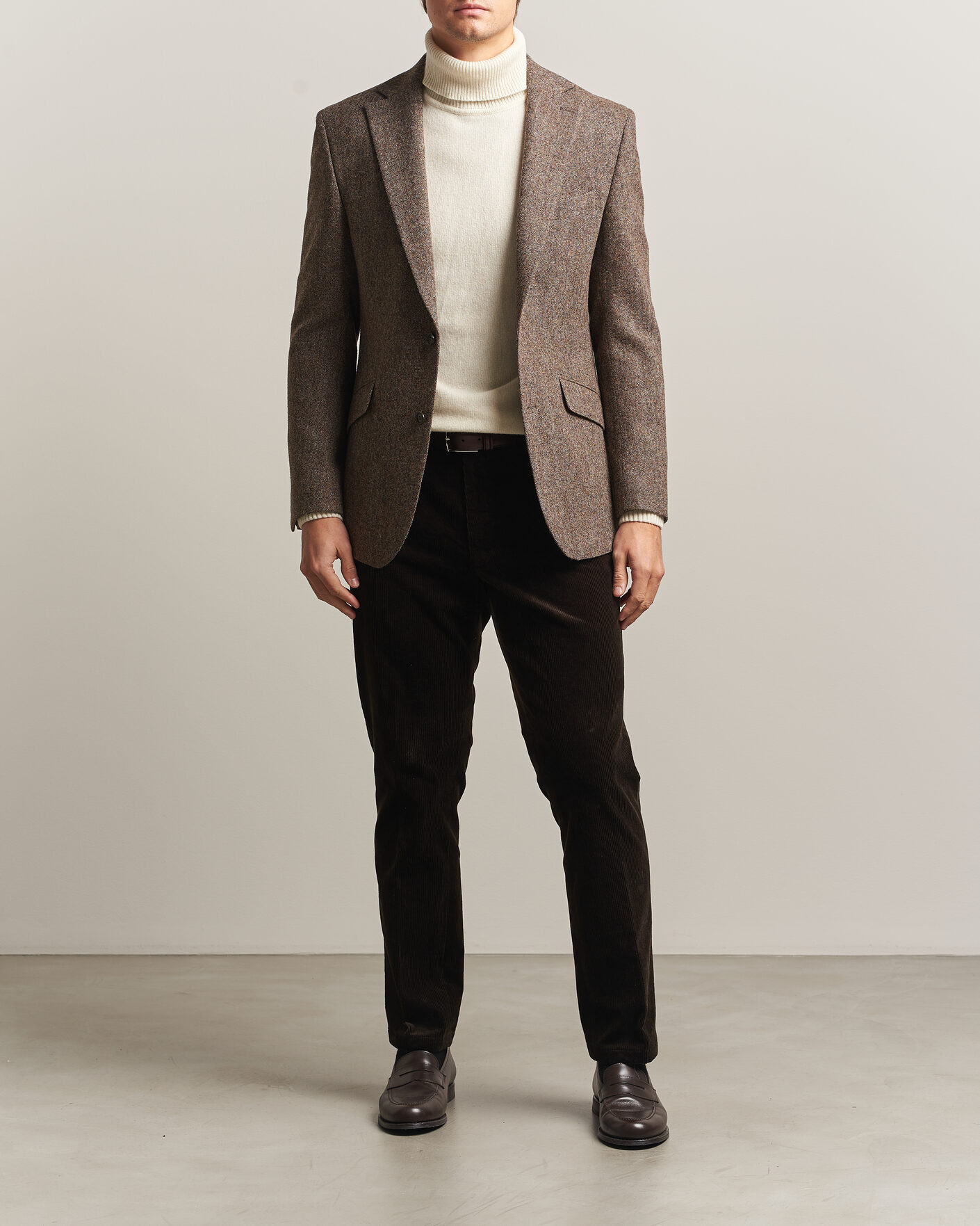 Hombres | Blazers | Walker Slater | Edward Shetland Wool Donegal Blazer Tobacco