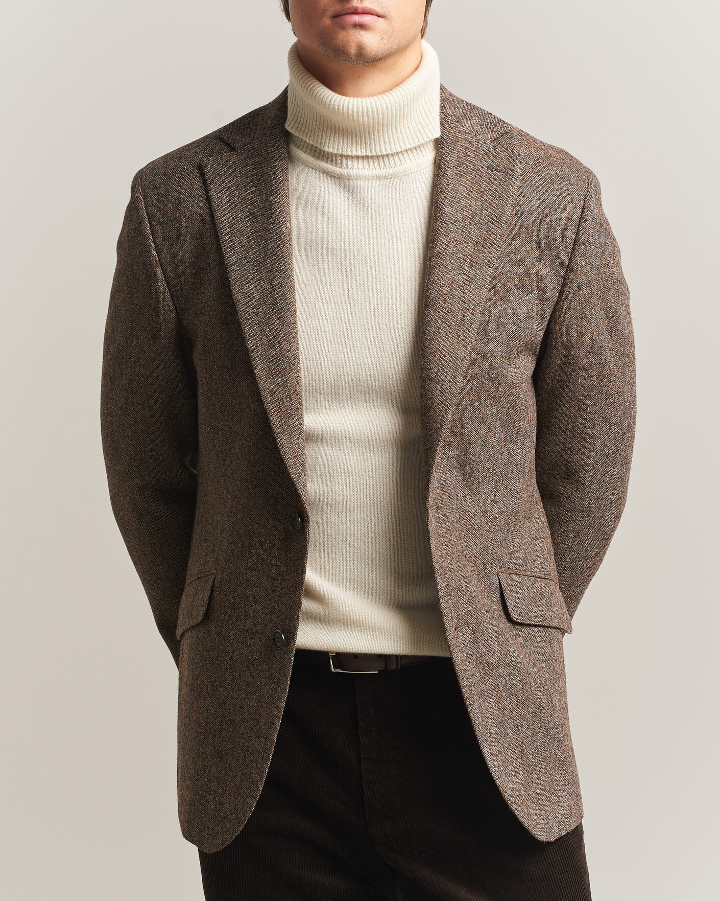 Hombres | Blazers | Walker Slater | Edward Shetland Wool Donegal Blazer Tobacco