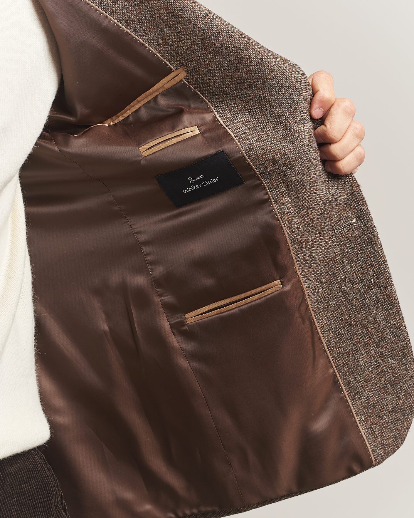 Hombres | Blazers | Walker Slater | Edward Shetland Wool Donegal Blazer Tobacco