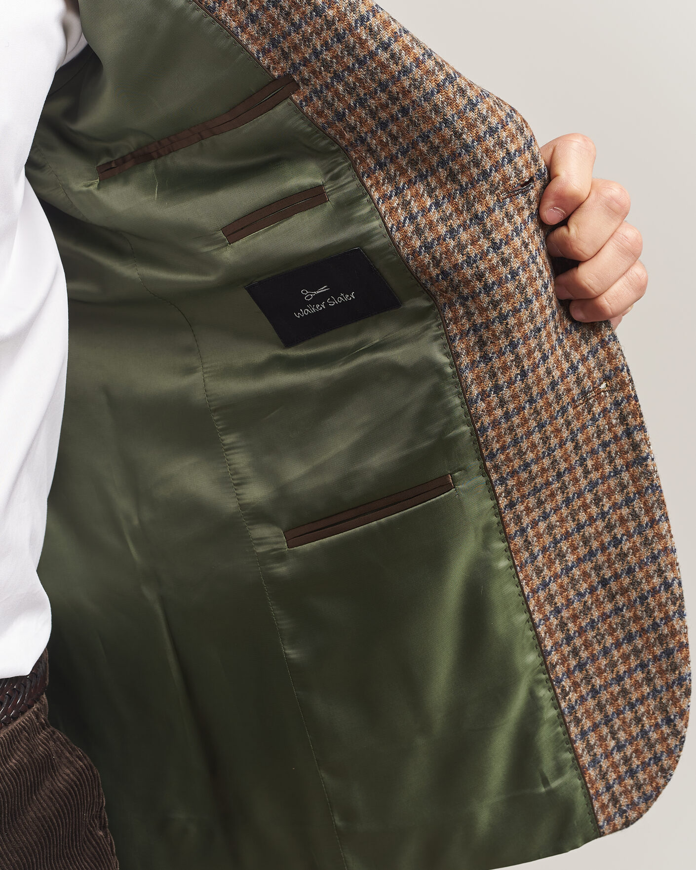 Hombres | Blazers | Walker Slater | Edward Lambswool Puppytooth Blazer Sandstone