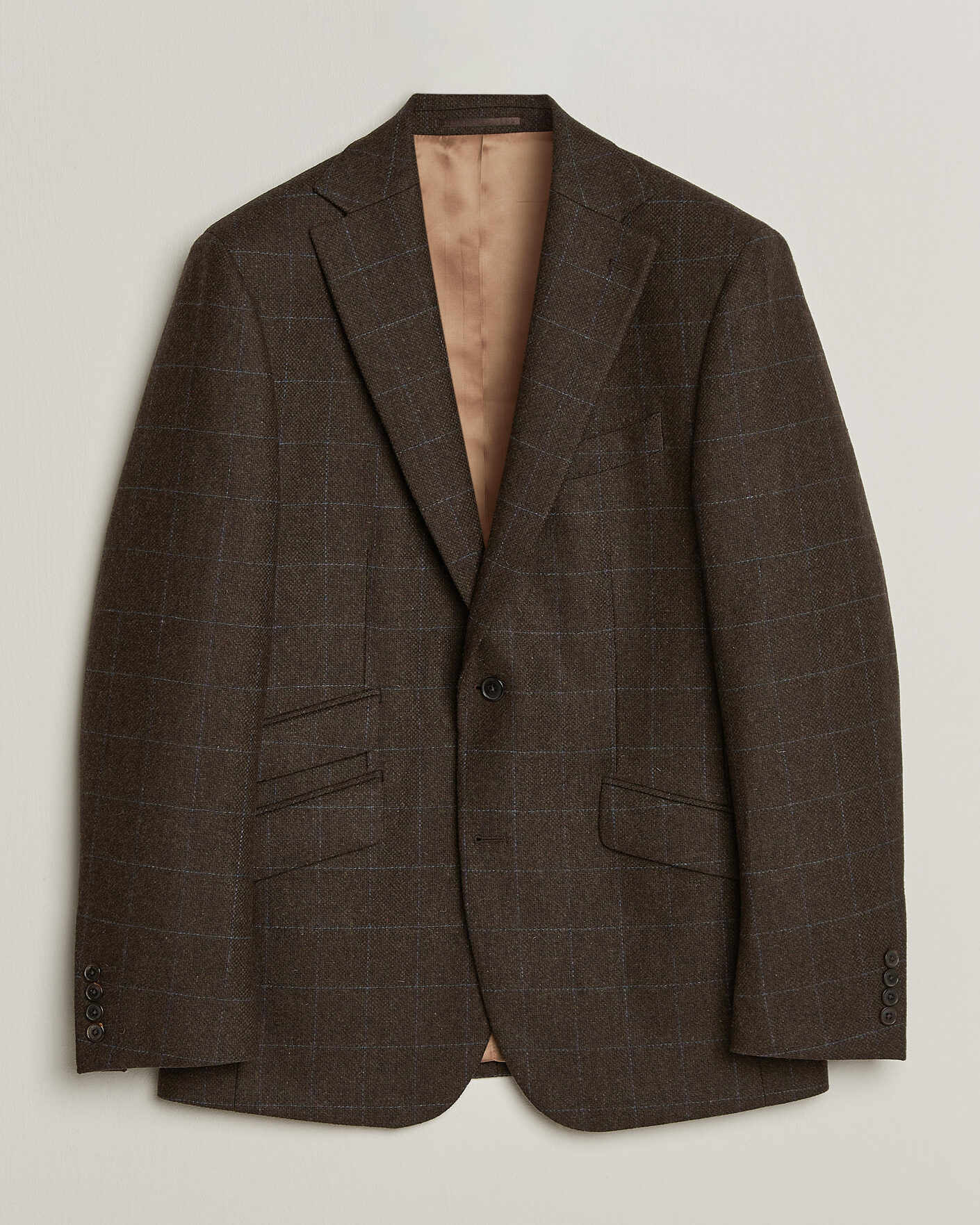 Hombres | Blazers | Walker Slater | Edward Lambswool Windowpane Blazer Brown