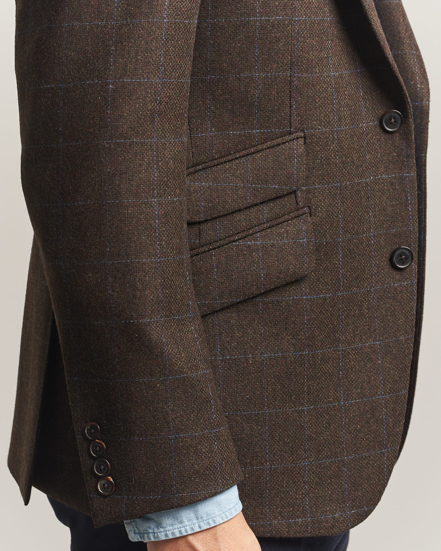 Hombres | Blazers | Walker Slater | Edward Lambswool Windowpane Blazer Brown