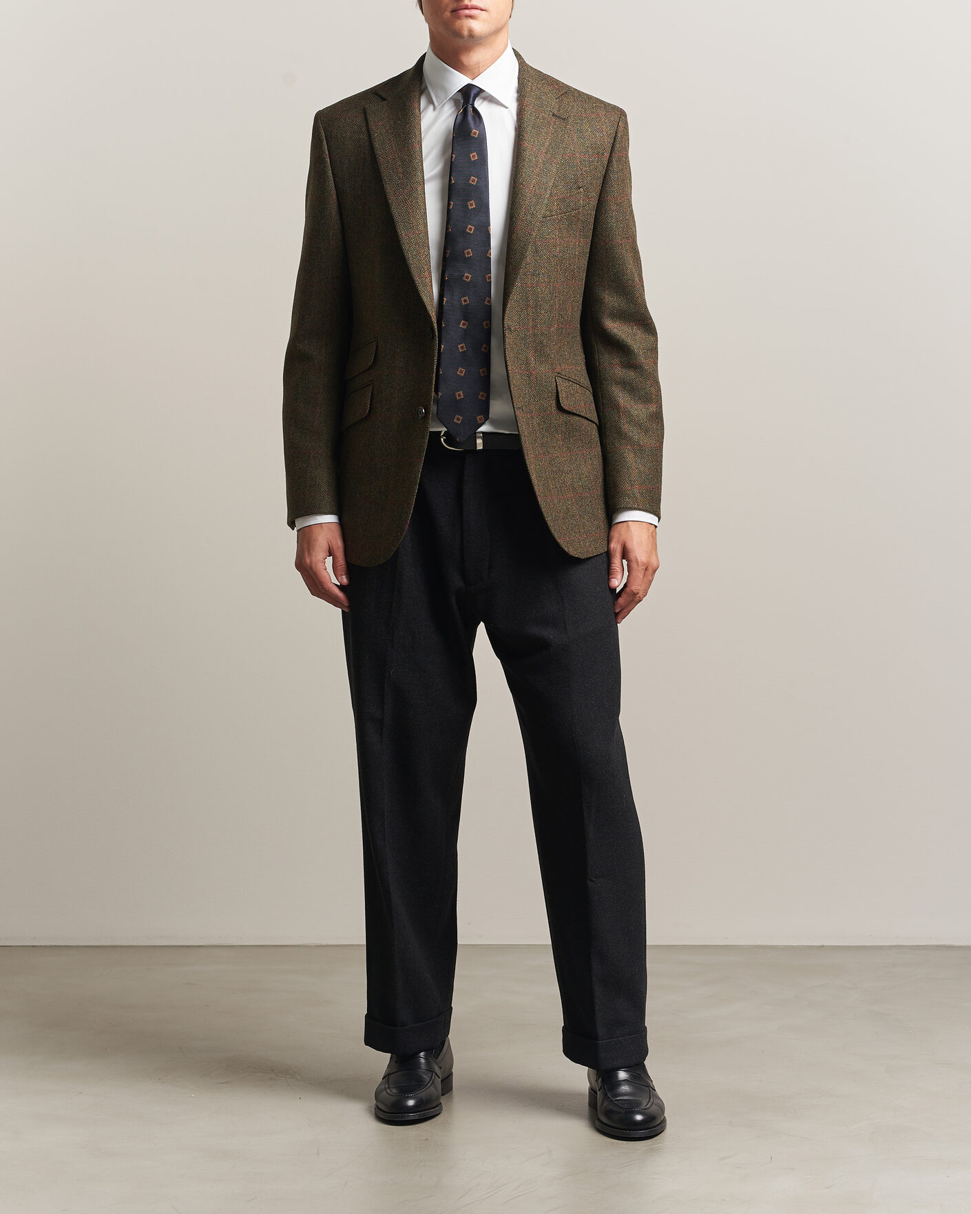 Hombres | Blazers | Walker Slater | Edward Lambswool Windowpane Blazer Green