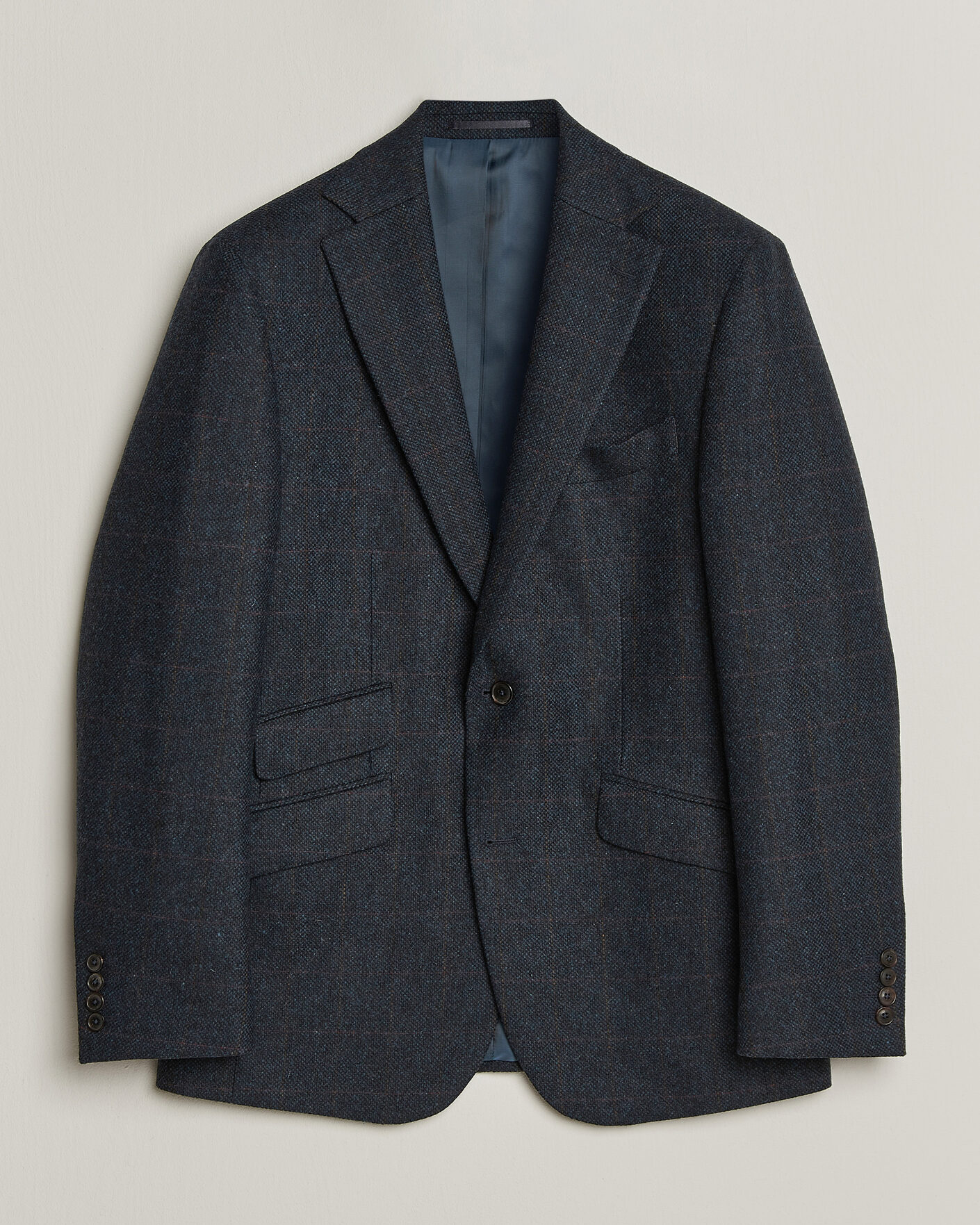 Hombres | Blazers | Walker Slater | Edward Lambswool Windowpane Blazer Navy