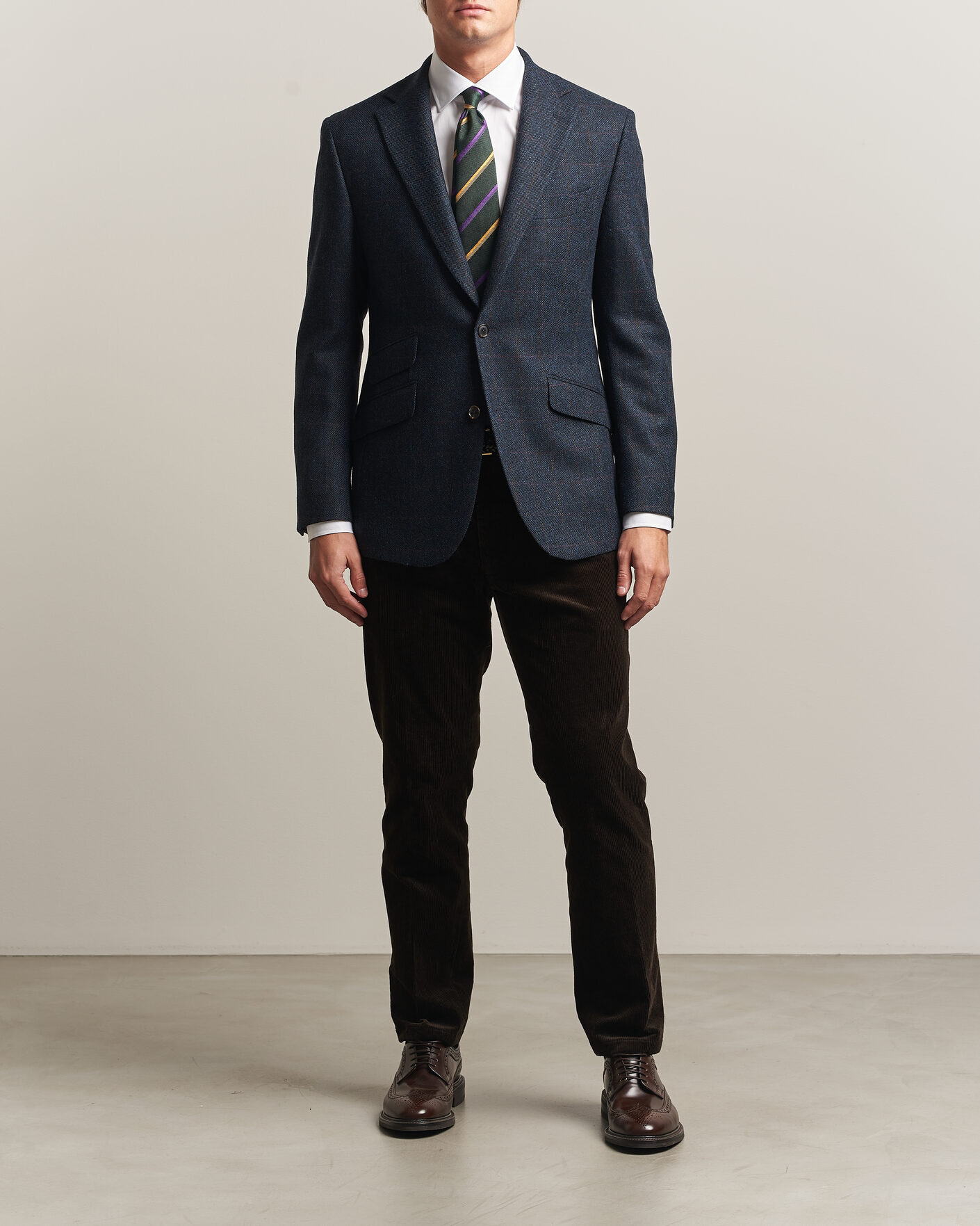 Hombres | Blazers | Walker Slater | Edward Lambswool Windowpane Blazer Navy