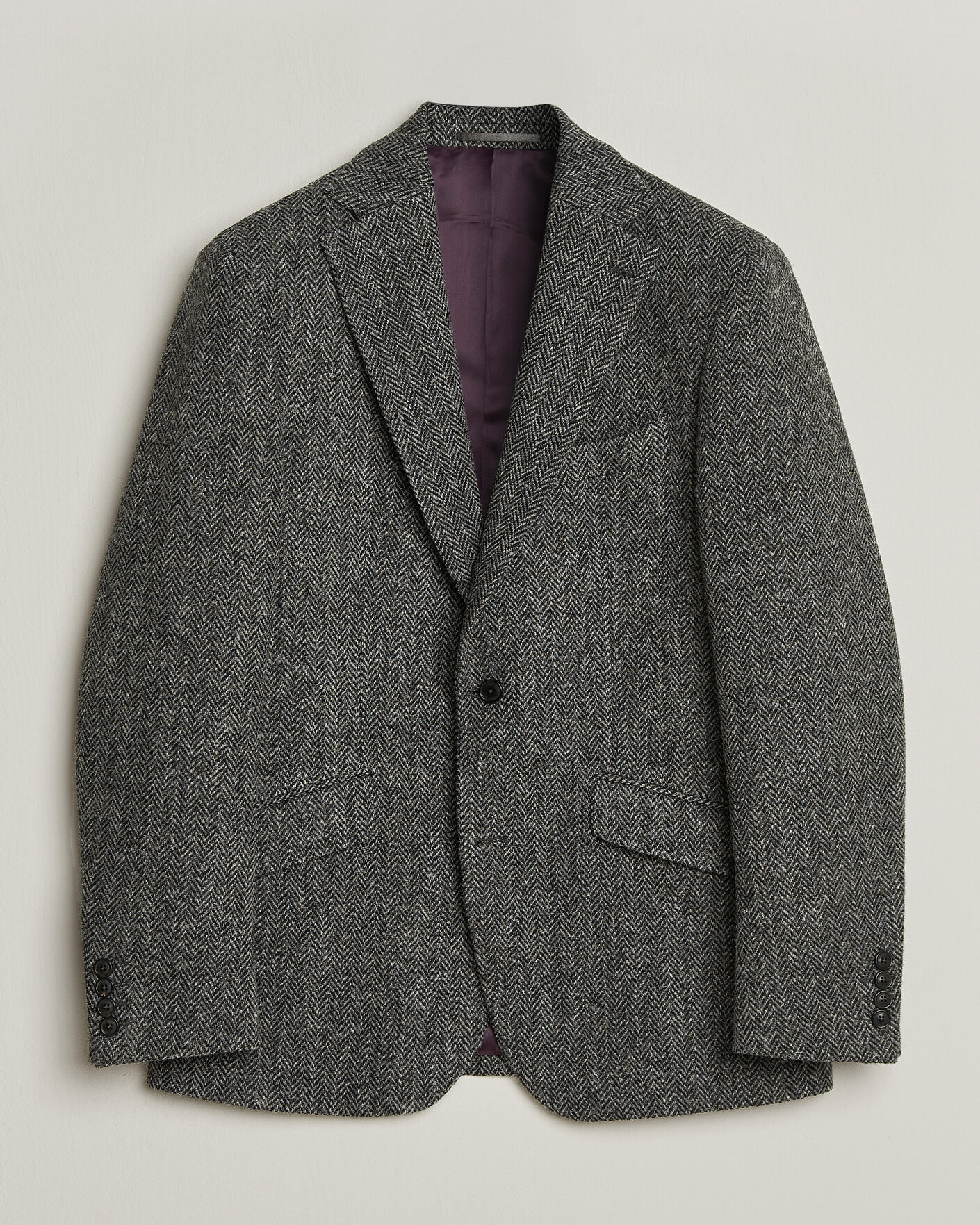 Hombres | Blazers | Walker Slater | Edward Harris Tweed Herringbone Blazer Charcoal
