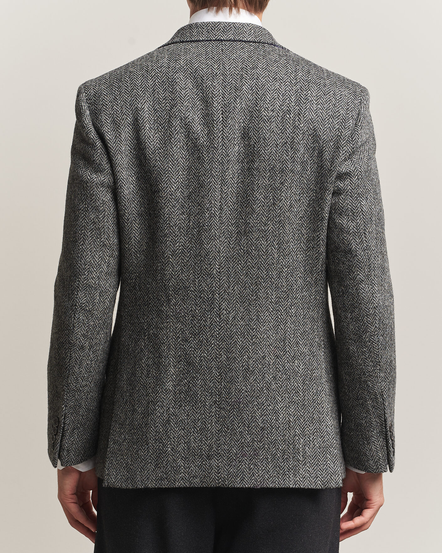 Hombres | Blazers | Walker Slater | Edward Harris Tweed Herringbone Blazer Charcoal