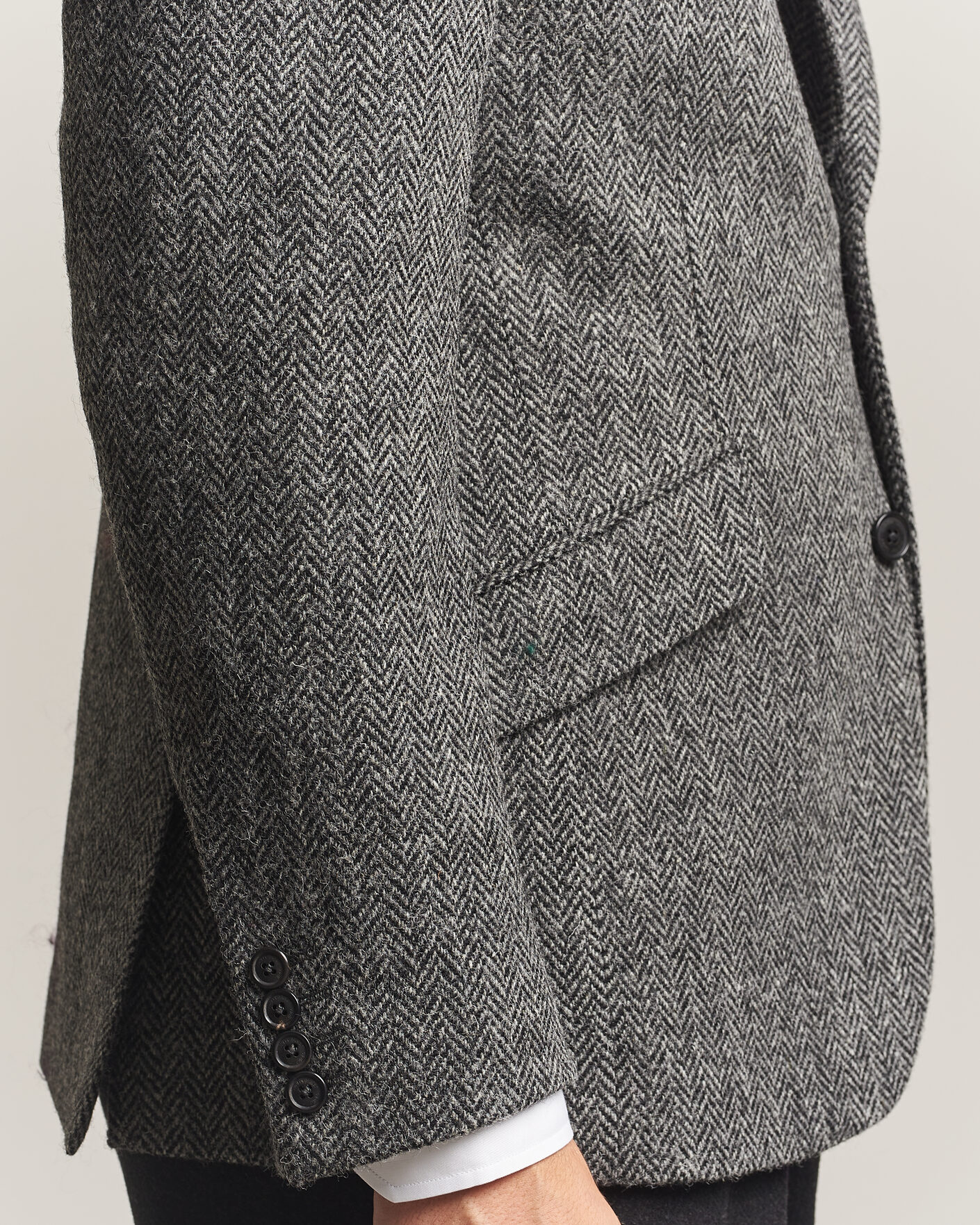 Hombres | Blazers | Walker Slater | Edward Harris Tweed Herringbone Blazer Charcoal