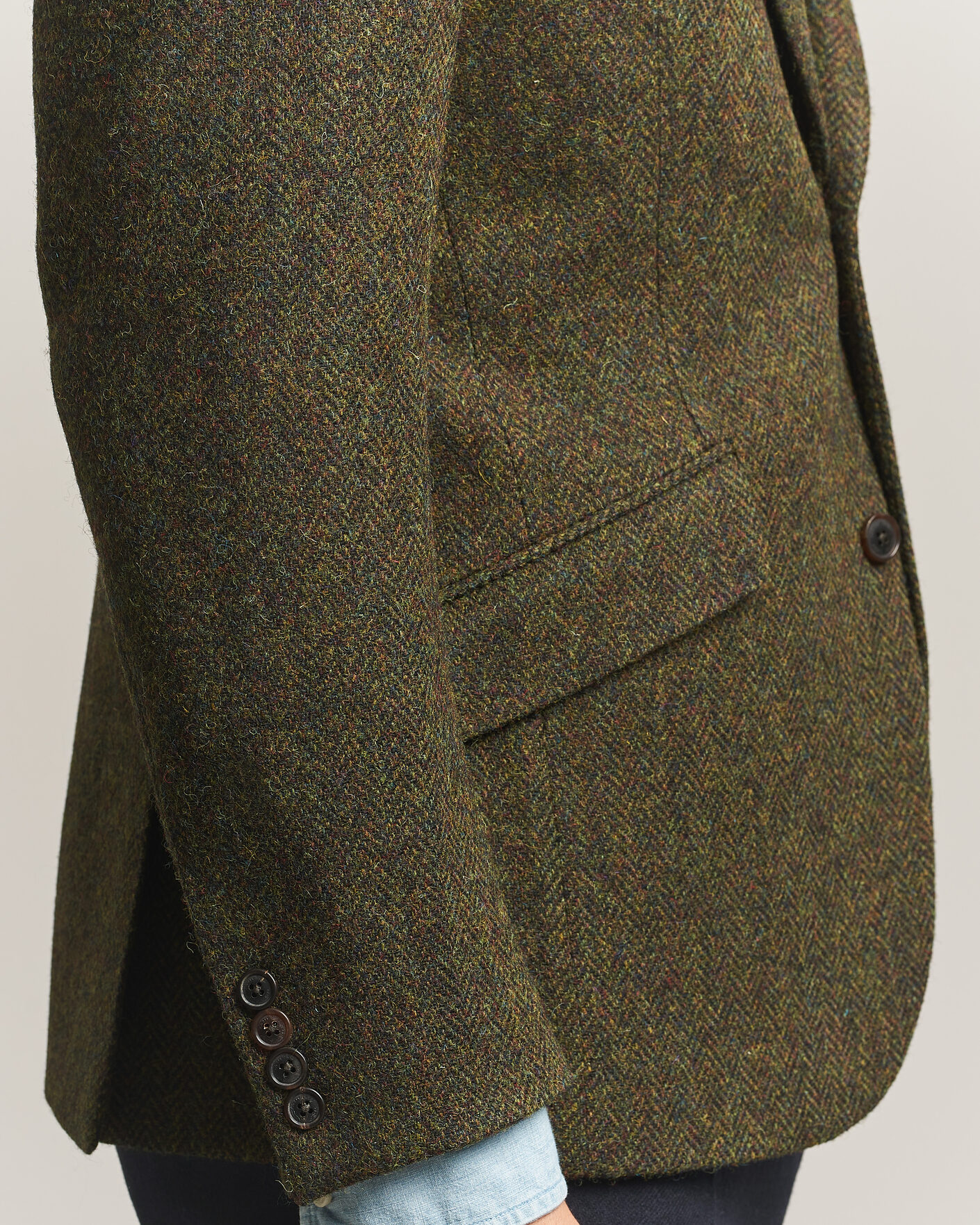 Hombres | Blazers | Walker Slater | Edward Harris Tweed Herringbone Blazer Green
