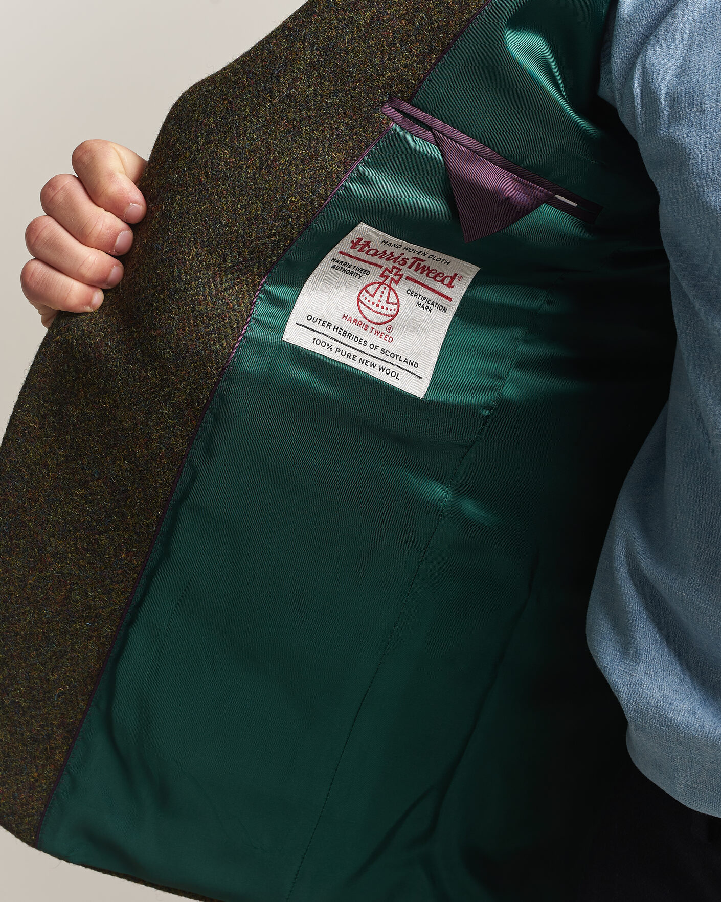 Hombres | Blazers | Walker Slater | Edward Harris Tweed Herringbone Blazer Green