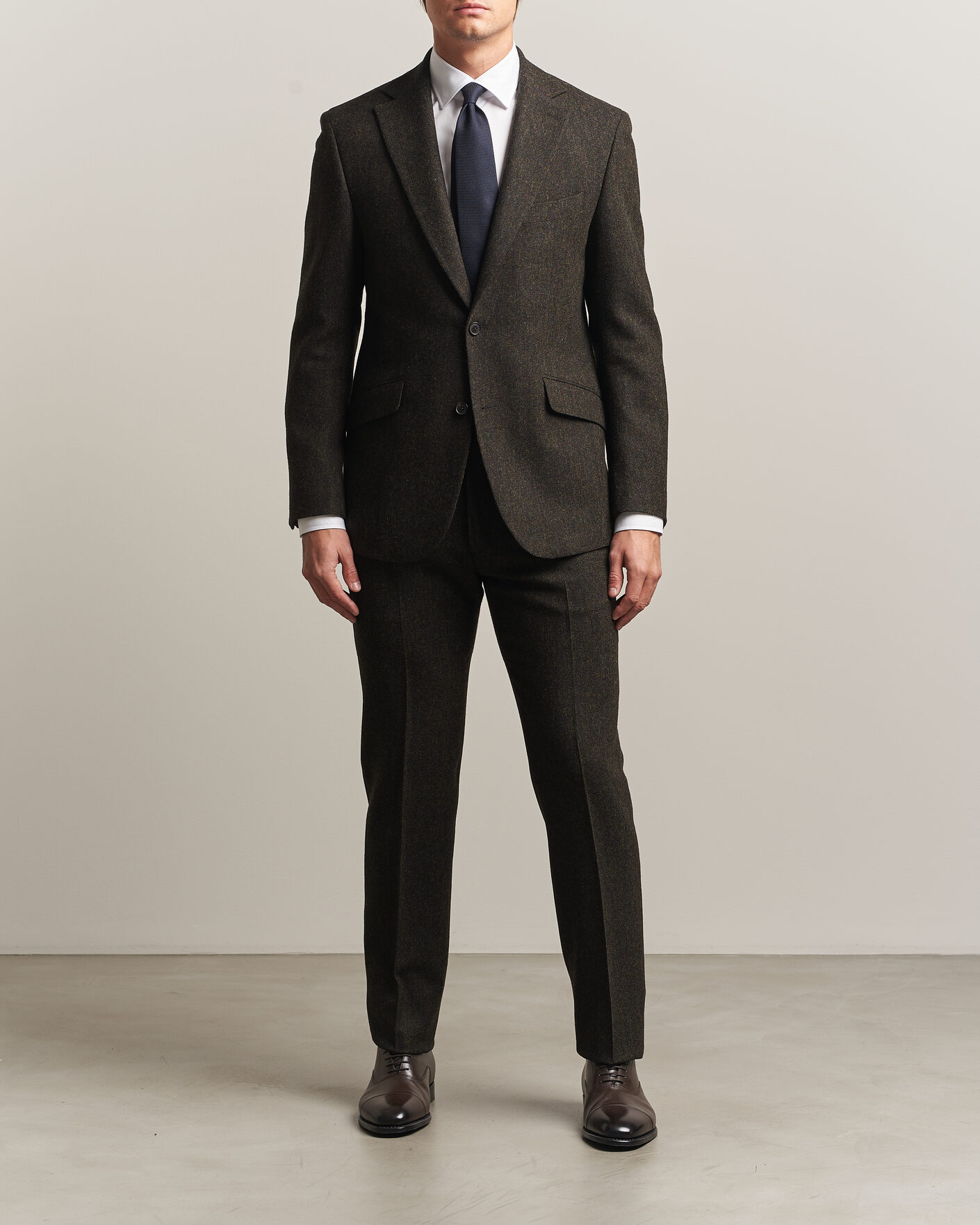 Hombres | Pantalones | Walker Slater | Edward Shetland Wool Donegal Trousers Brown