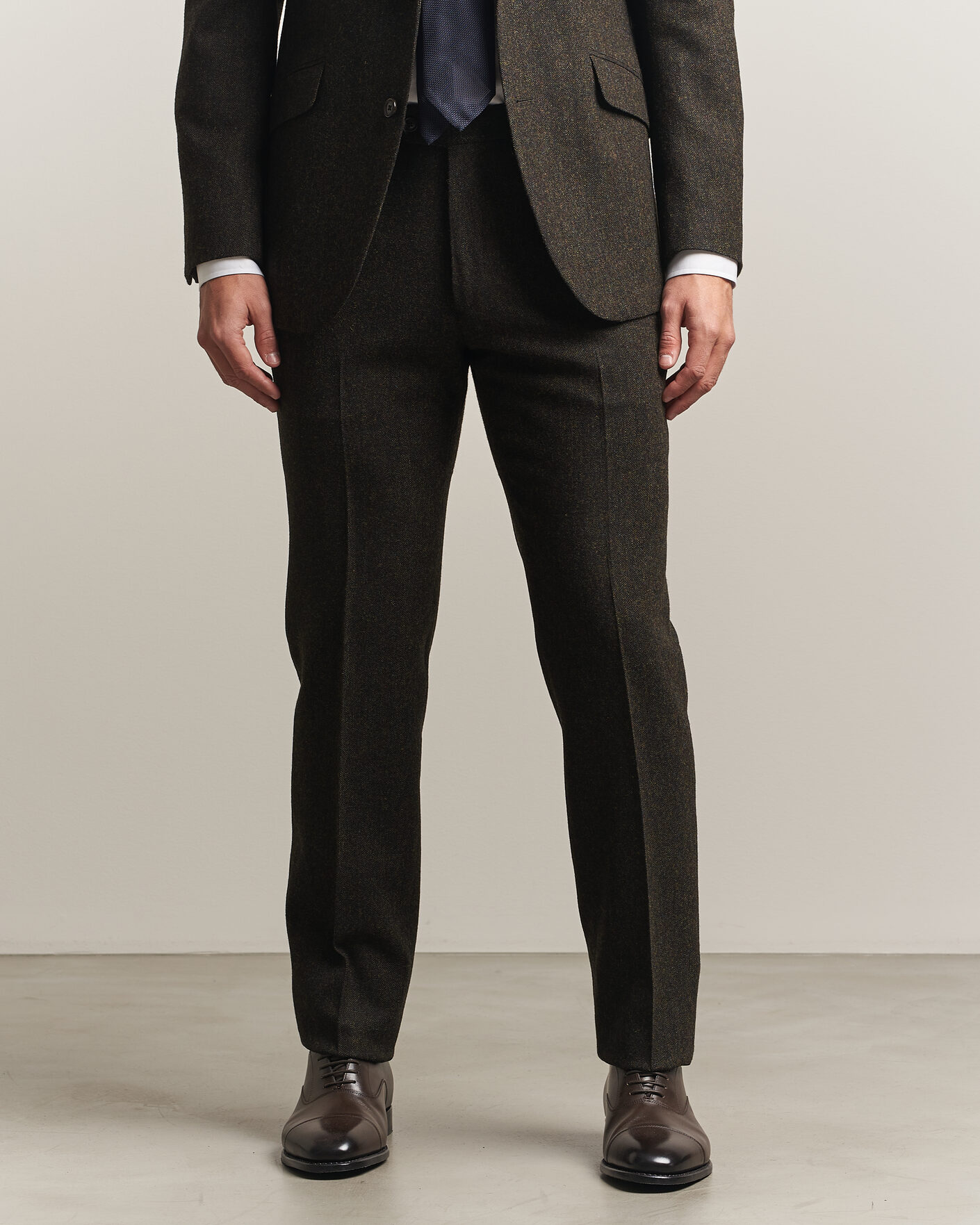 Hombres | Pantalones | Walker Slater | Edward Shetland Wool Donegal Trousers Brown