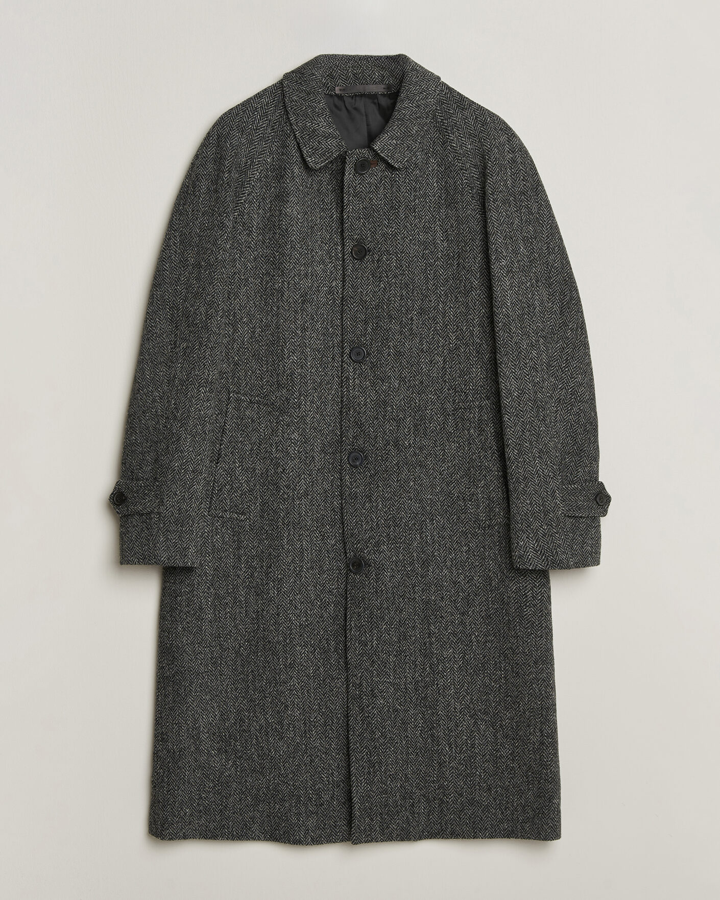 Hombres | Abrigos y chaquetas | Walker Slater | Sherlock Harris Tweed Herringbone Coat Charcoal