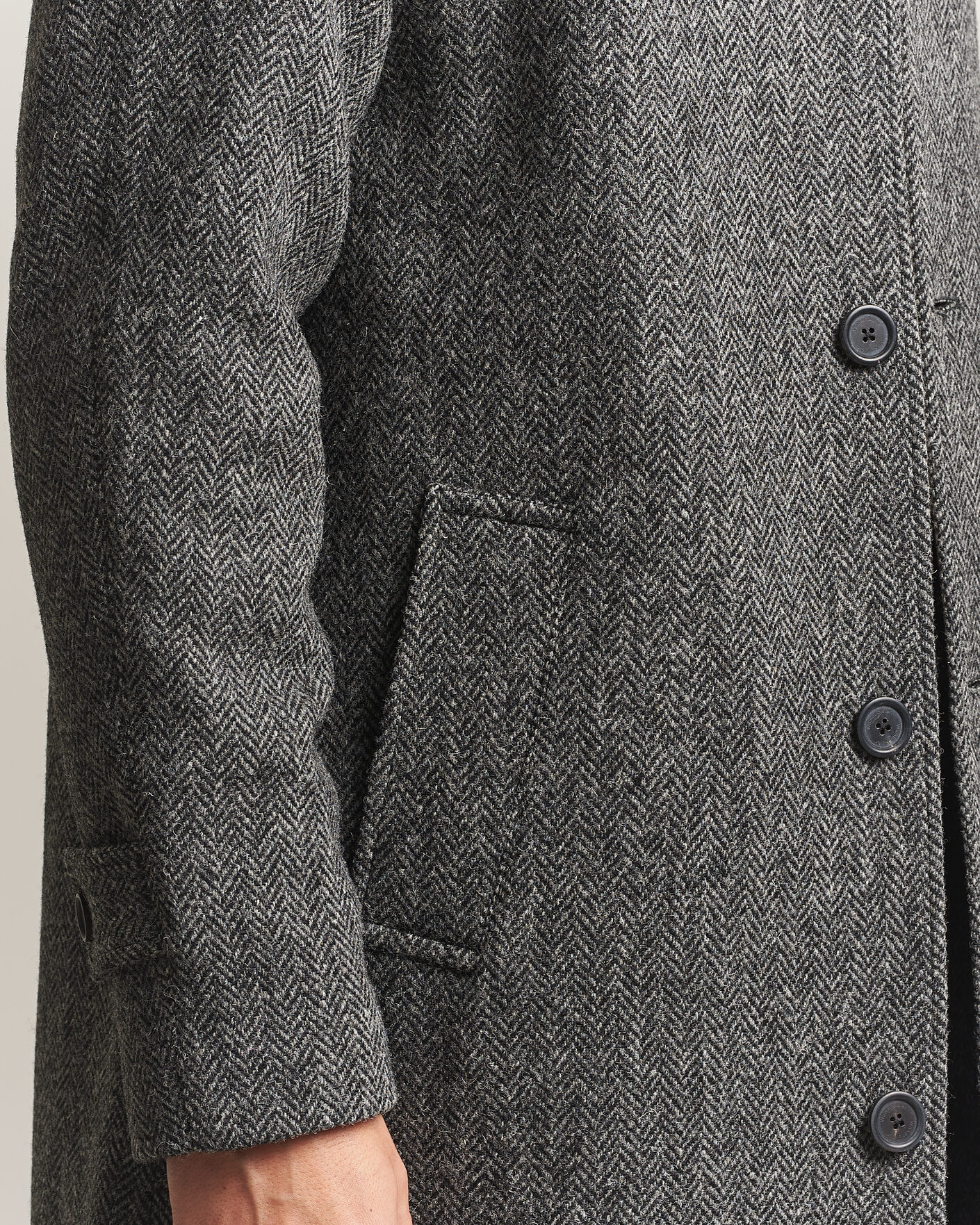 Hombres | Abrigos y chaquetas | Walker Slater | Sherlock Harris Tweed Herringbone Coat Charcoal