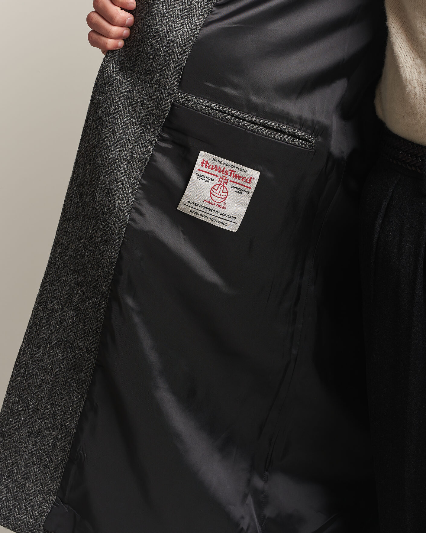 Hombres | Abrigos y chaquetas | Walker Slater | Sherlock Harris Tweed Herringbone Coat Charcoal