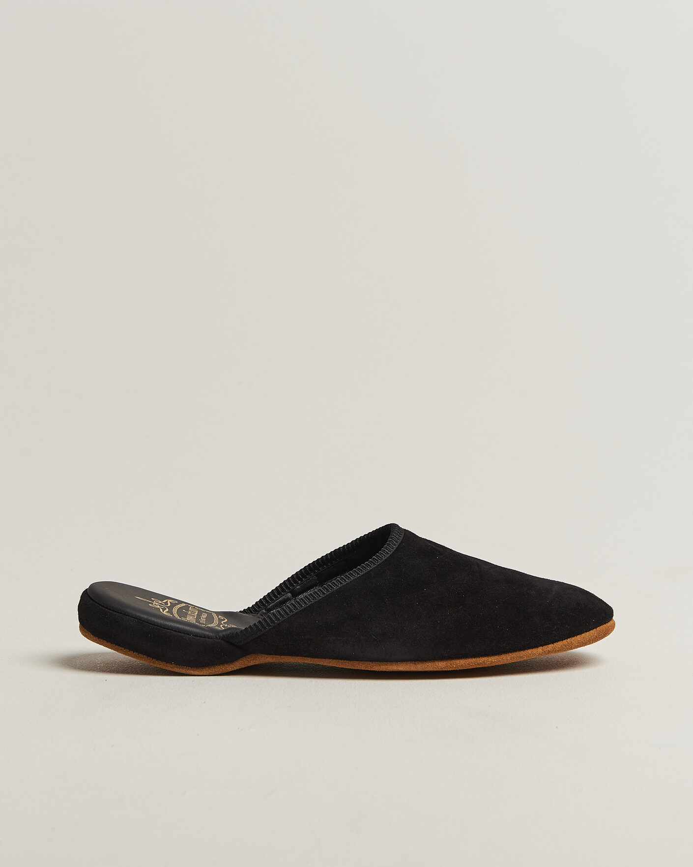 Hombres | Sandalias y chanclas | Bowhill & Elliott | Mule Slipper Quilt Lining Black Suede