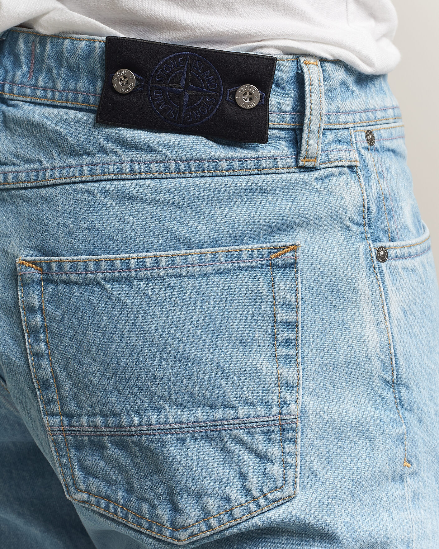Hombres | Vaqueros | Stone Island | Regular Straight Fit Indigo Jeans Blue Light Wash
