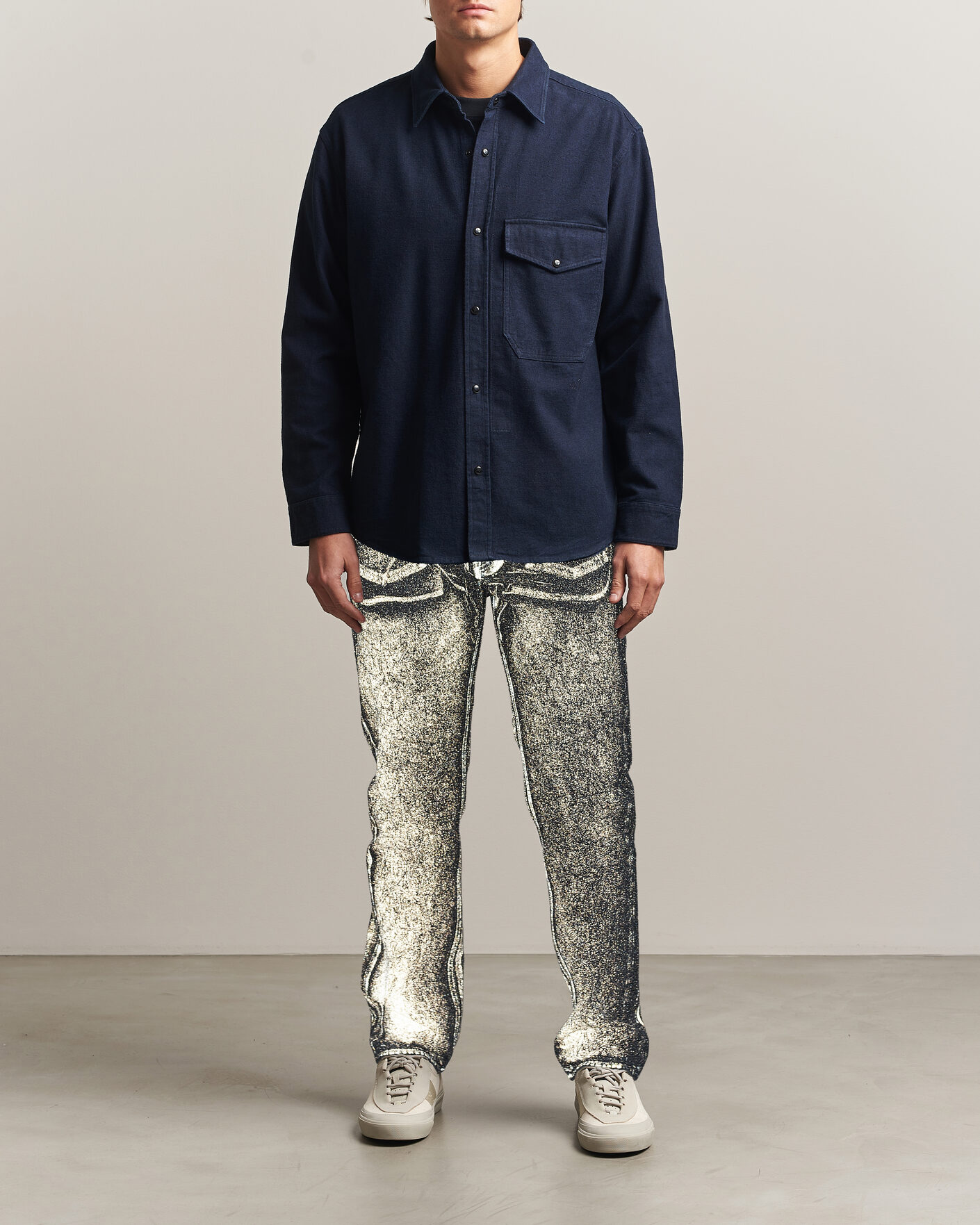Hombres | Vaqueros | Stone Island | Hand Sprayed Reflective Bull Denim Jeans Slate Blue