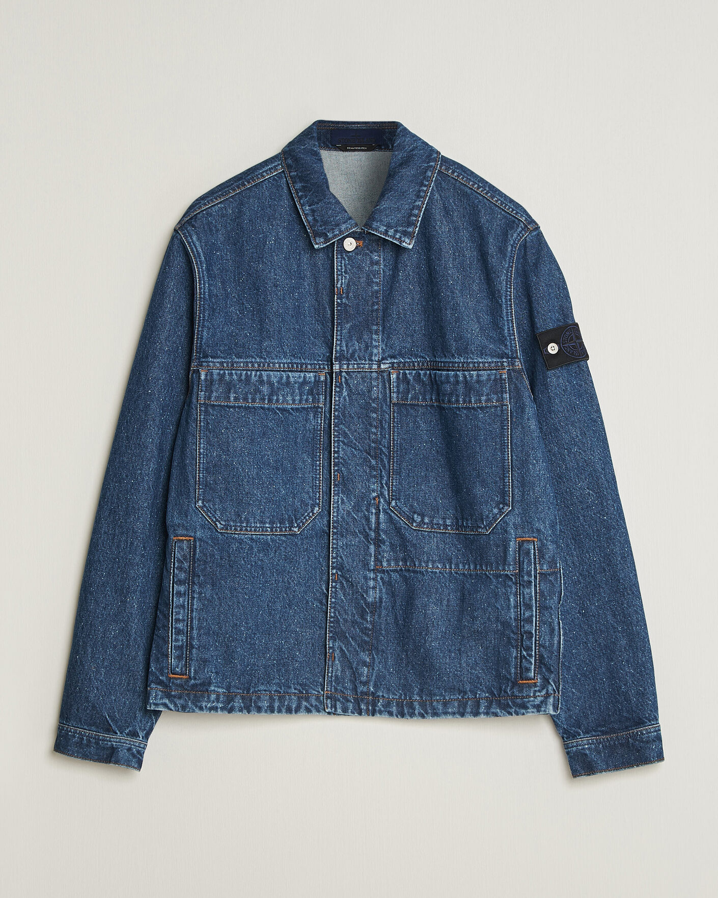 Hombres | Abrigos y chaquetas | Stone Island | Indigo Denim Coach Jacket Blue Medium Wash