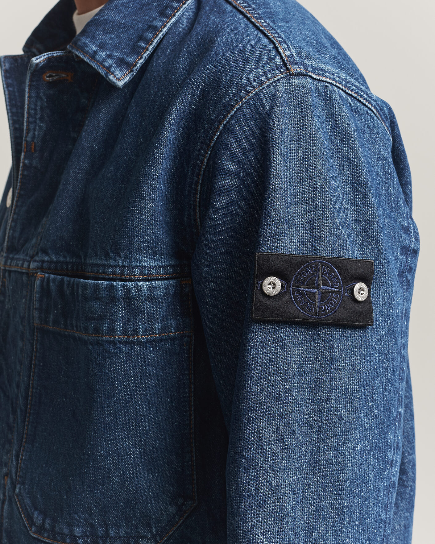 Hombres | Abrigos y chaquetas | Stone Island | Indigo Denim Coach Jacket Blue Medium Wash