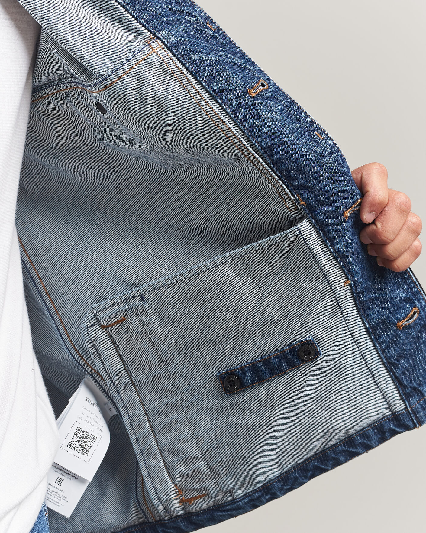 Hombres | Abrigos y chaquetas | Stone Island | Indigo Denim Coach Jacket Blue Medium Wash