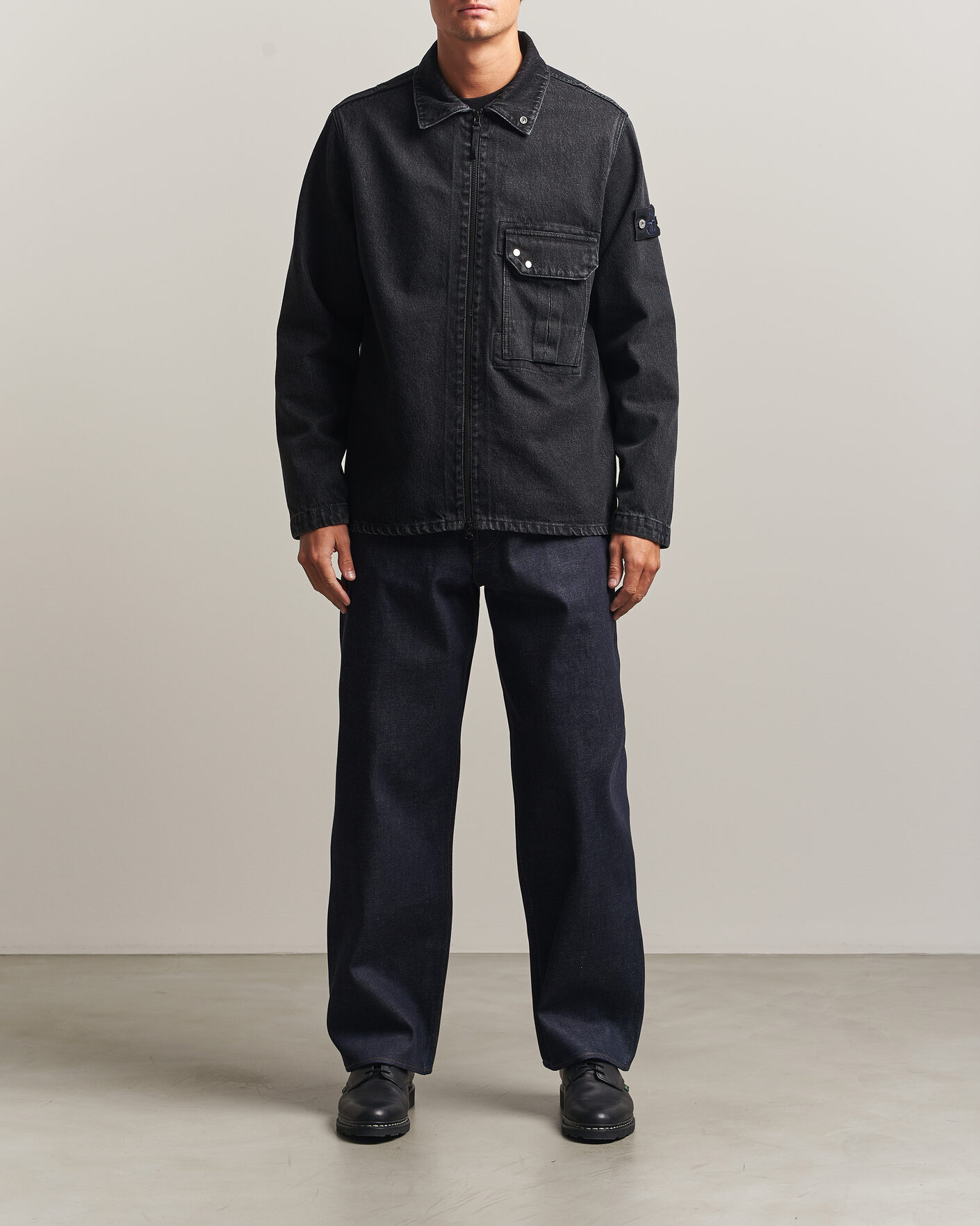 Hombres | Camisas | Stone Island | Denim Overshirt Black Medium Wash