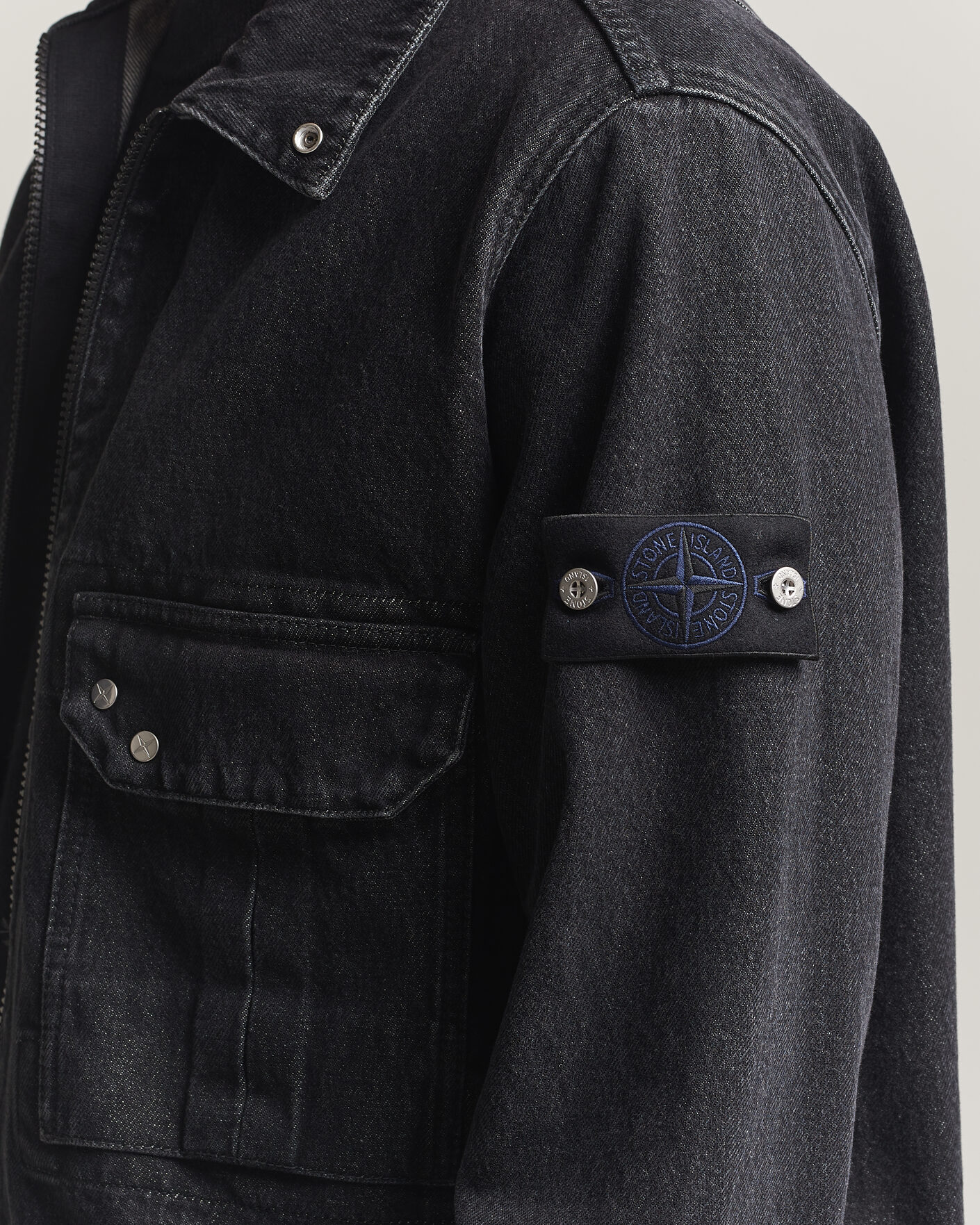 Hombres | Camisas | Stone Island | Denim Overshirt Black Medium Wash