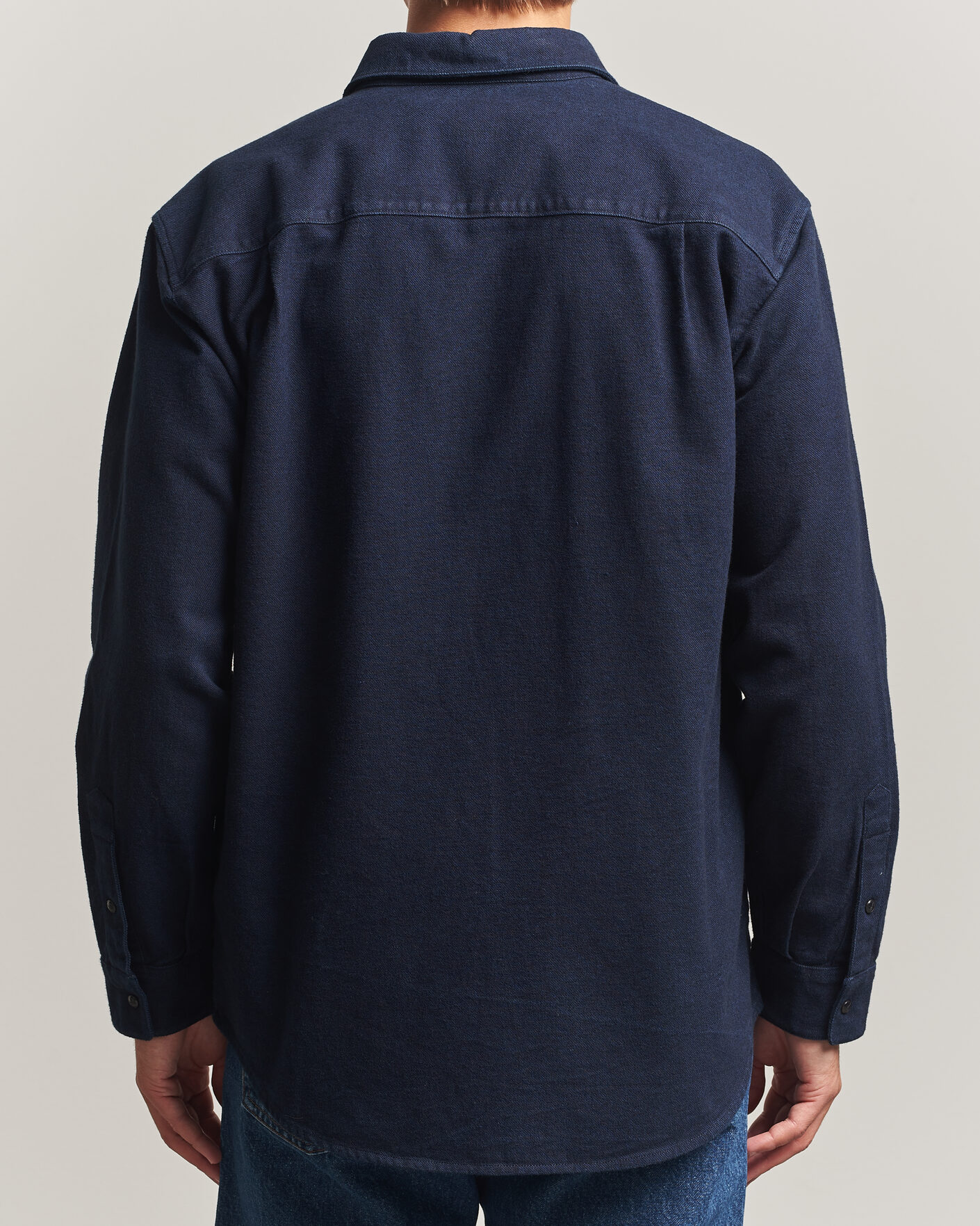 Hombres | Camisas | Stone Island | Organic Cotton Flannel Denim Shirt Indigo