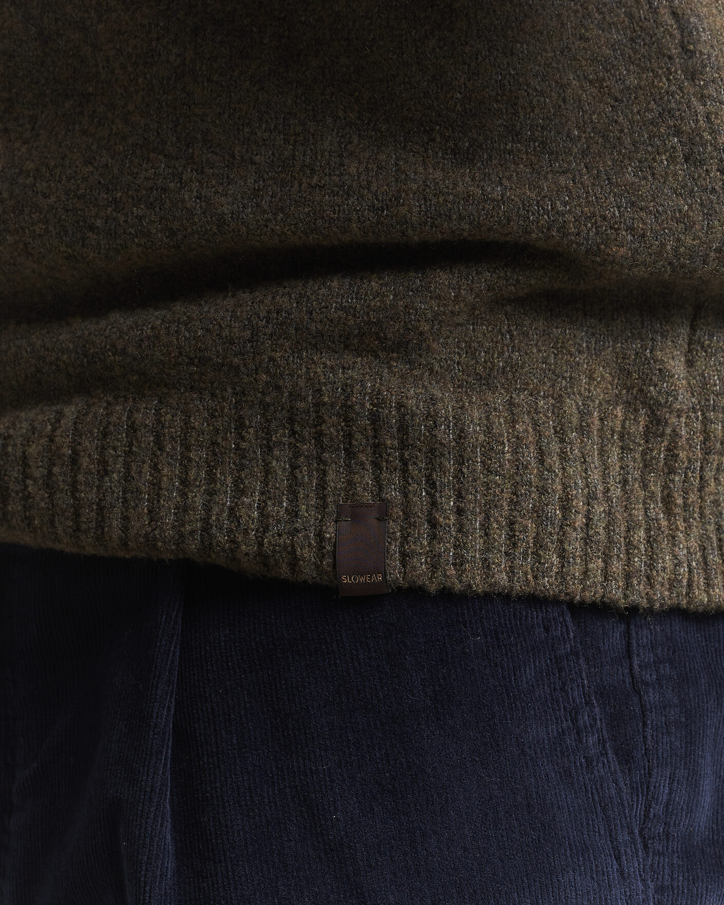 Hombres | Jerséis y prendas de punto | Zanone | Wool Boucle Crew Neck Forest Green