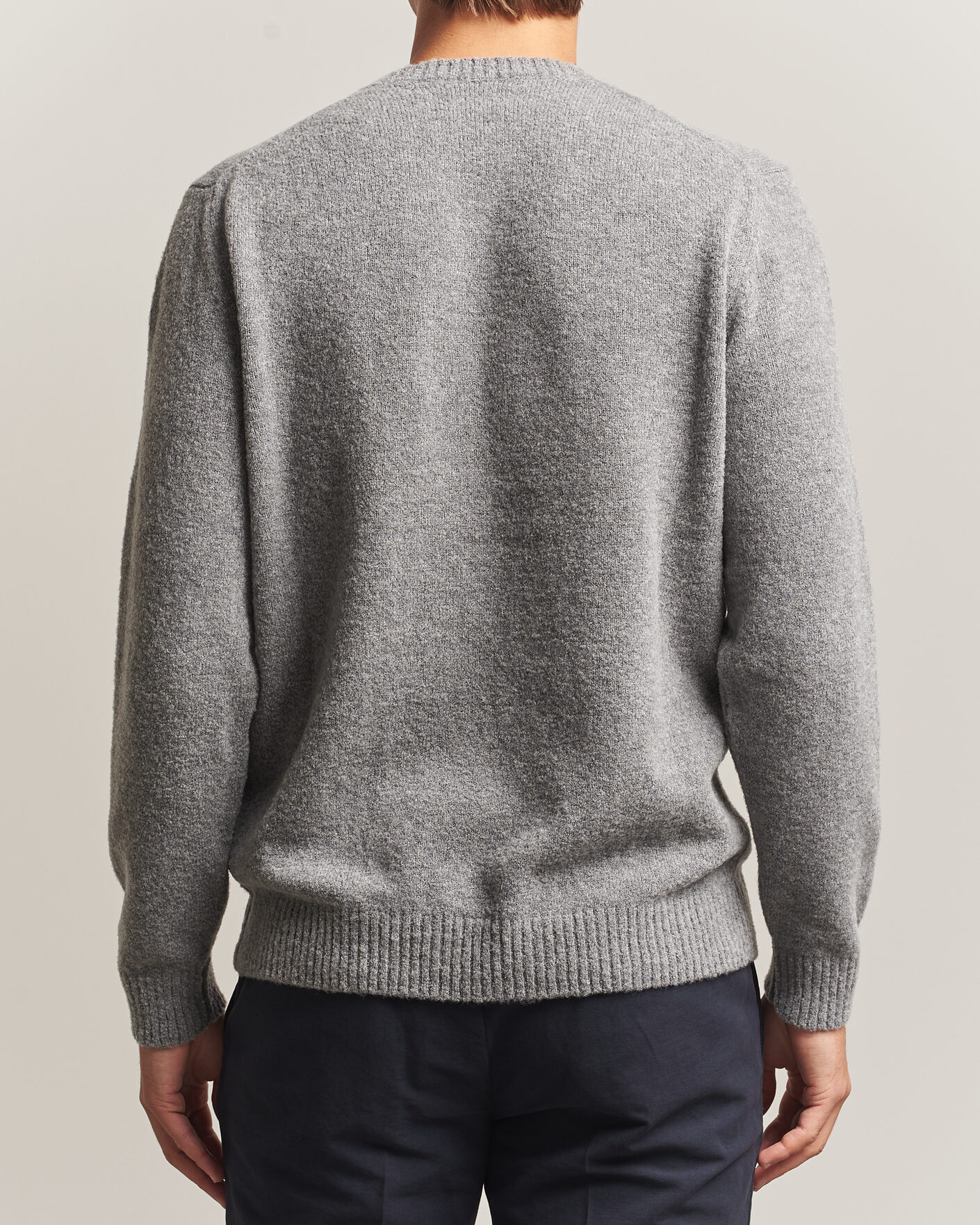 Hombres | Jerséis y prendas de punto | Zanone | Wool Boucle Crew Neck Grey Melange
