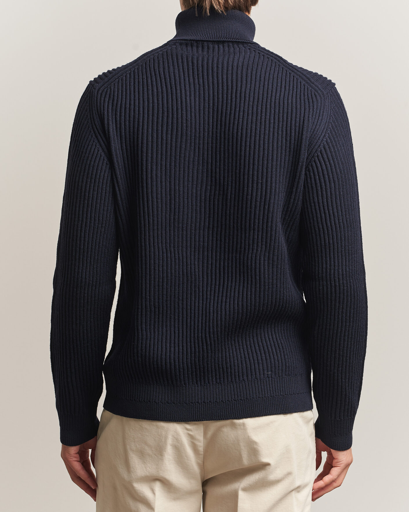 Hombres | Jerséis y prendas de punto | Zanone | Fishermans Rib Rollneck Navy