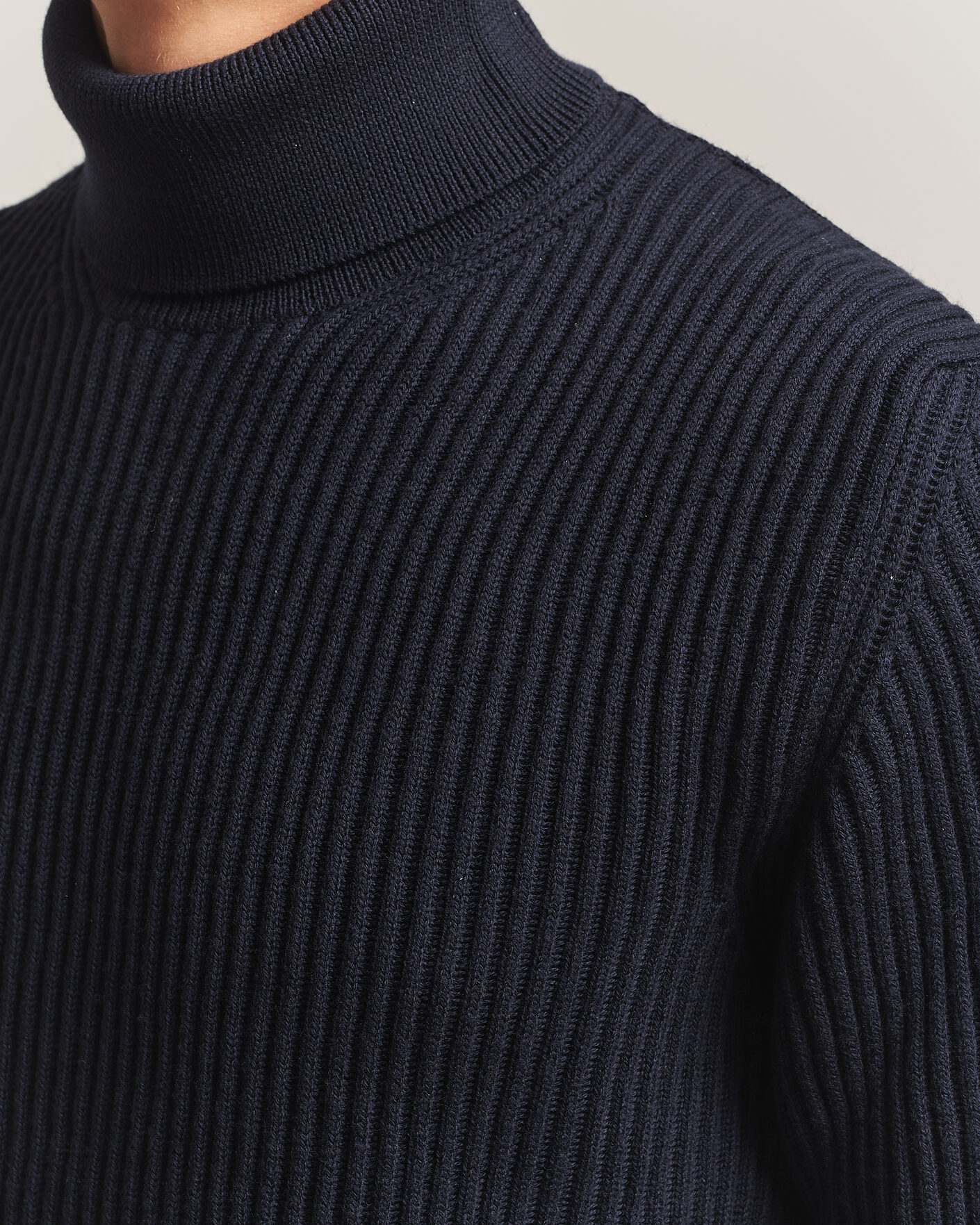 Hombres | Jerséis y prendas de punto | Zanone | Fishermans Rib Rollneck Navy