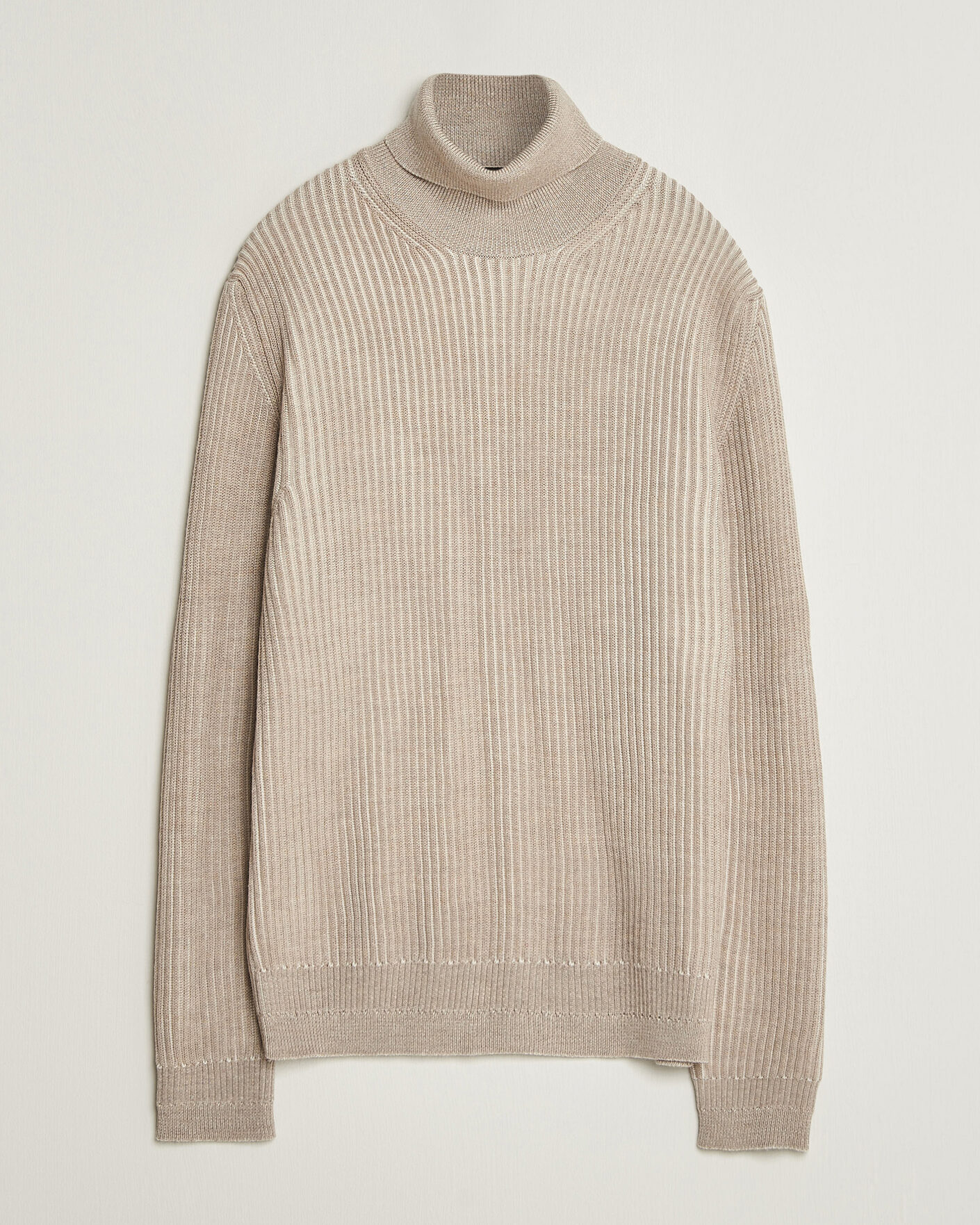 Hombres | Jerséis y prendas de punto | Zanone | Fishermans Rib Rollneck Beige