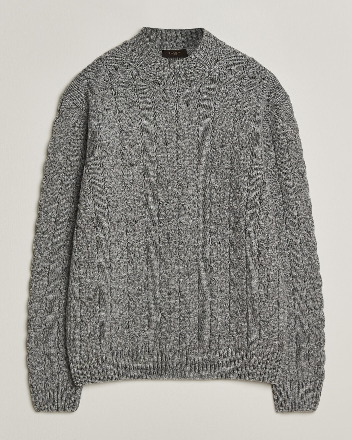 Hombres | Jerséis y prendas de punto | Zanone | Double Cable Crew Neck Grey Melange