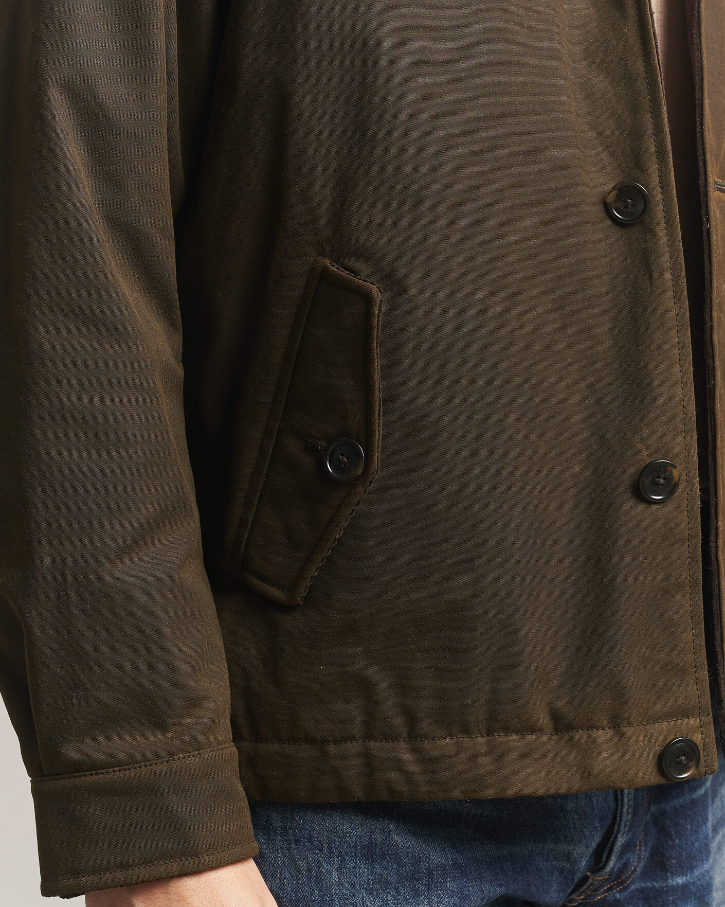 Hombres | Abrigos y chaquetas | Baracuta | Waxed Sherling Lined Deck Jacket Deep Moss