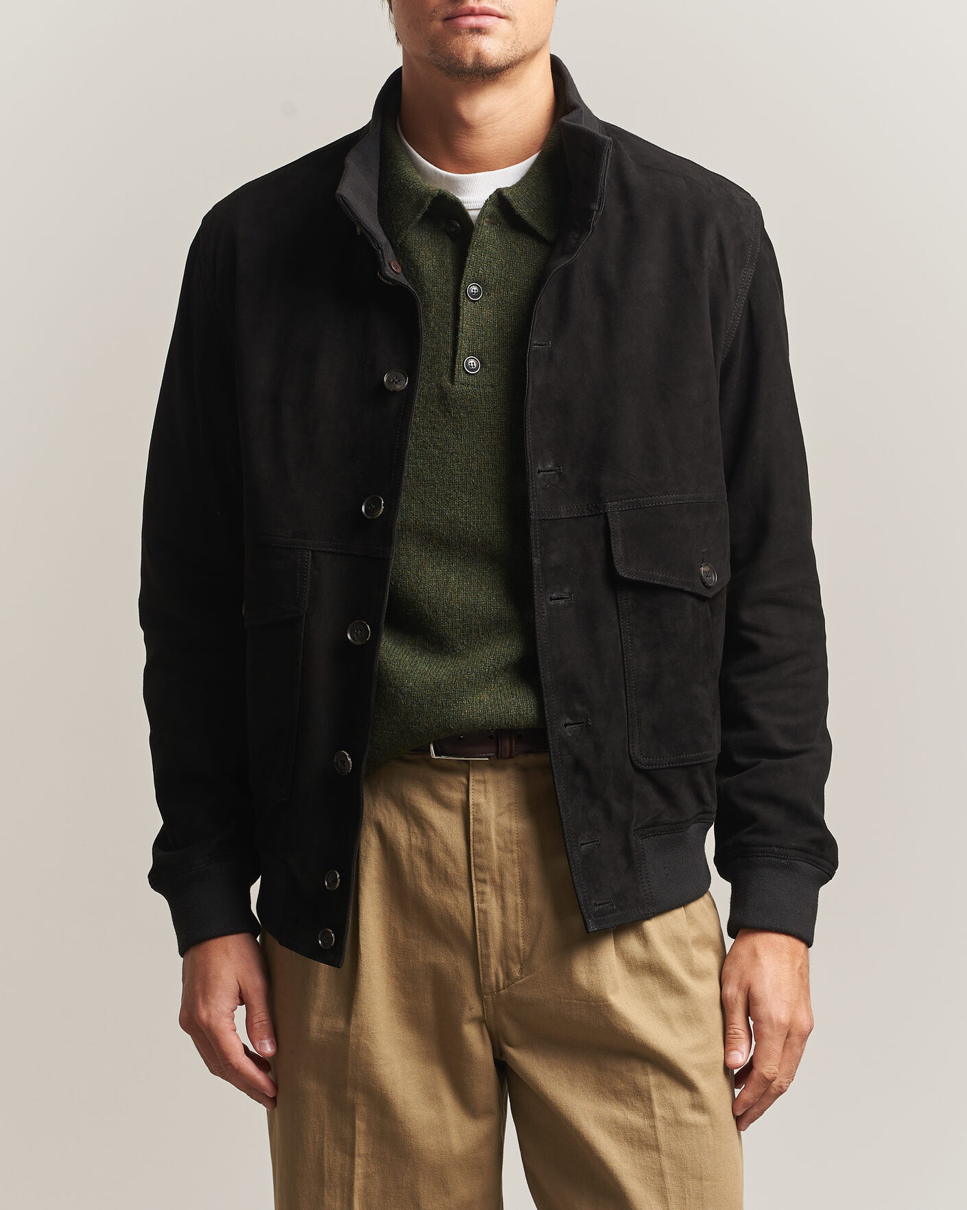 Hombres | Abrigos y chaquetas | Baracuta | Suede Blouson Jacket Black
