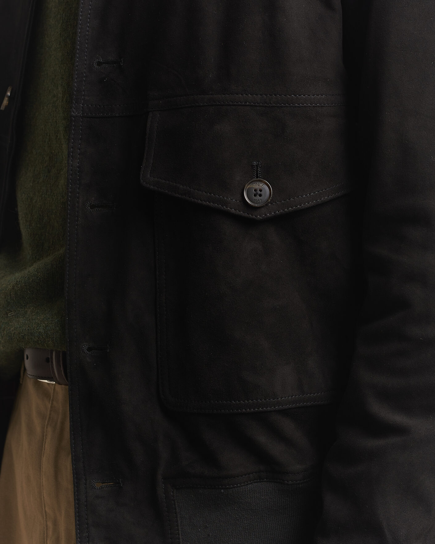 Hombres | Abrigos y chaquetas | Baracuta | Suede Blouson Jacket Black