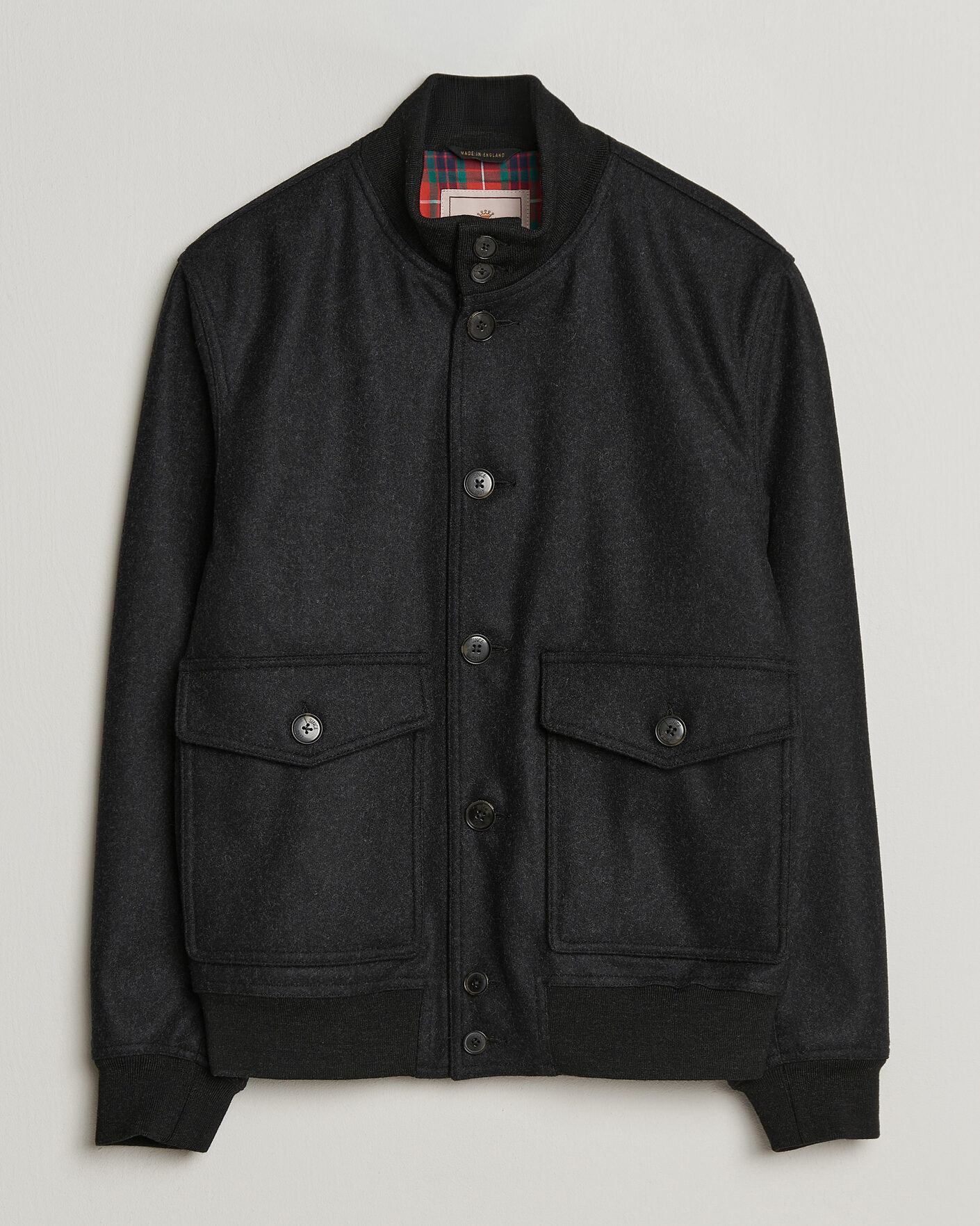 Hombres | Abrigos y chaquetas | Baracuta | Melton Wool Blouson Jacket Charcoal