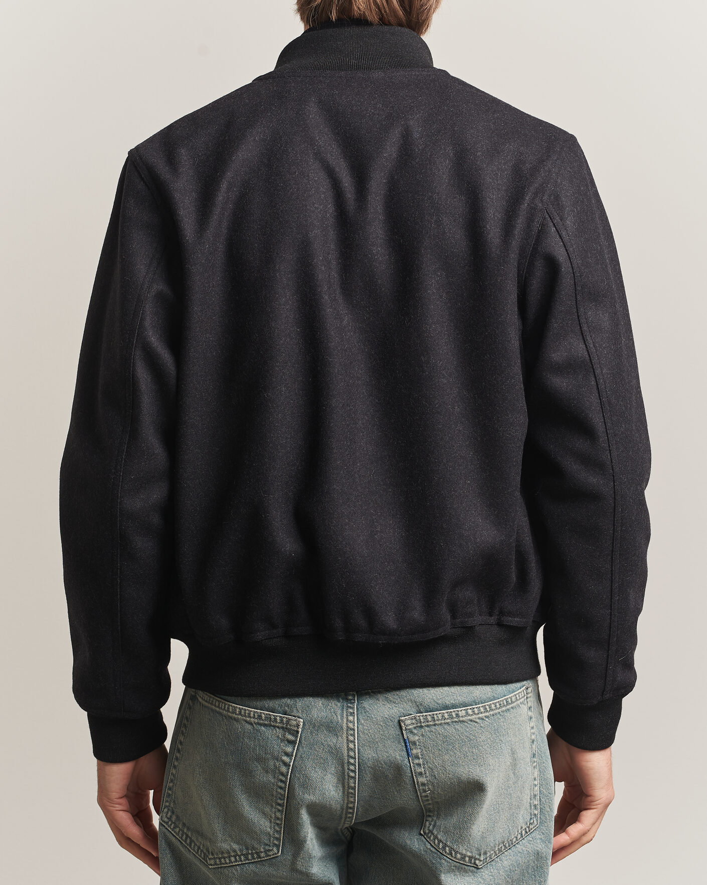 Hombres | Abrigos y chaquetas | Baracuta | Melton Wool Blouson Jacket Charcoal