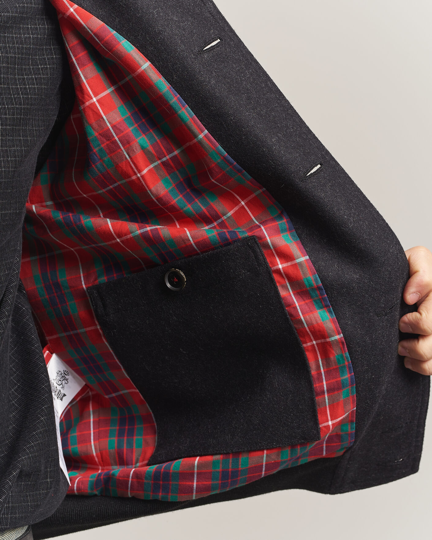 Hombres | Abrigos y chaquetas | Baracuta | Melton Wool Blouson Jacket Charcoal